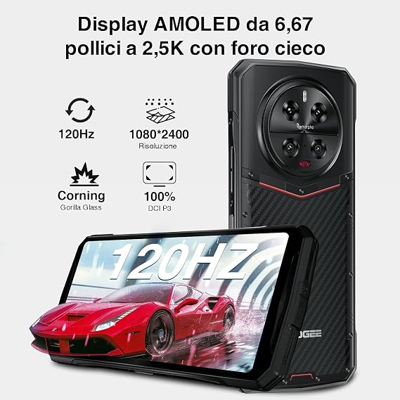 DOOGE DK 10 5G Tri-Proof Cell Phone 2024, 32GB+512GB/2TB, Tenguet 80205150mAh 120W Rapid Charge, 6.67 AMOLED 120Hz, 50MP+64 MP+16 MP Camera, Dual SIM/NFC/OTG/GPS