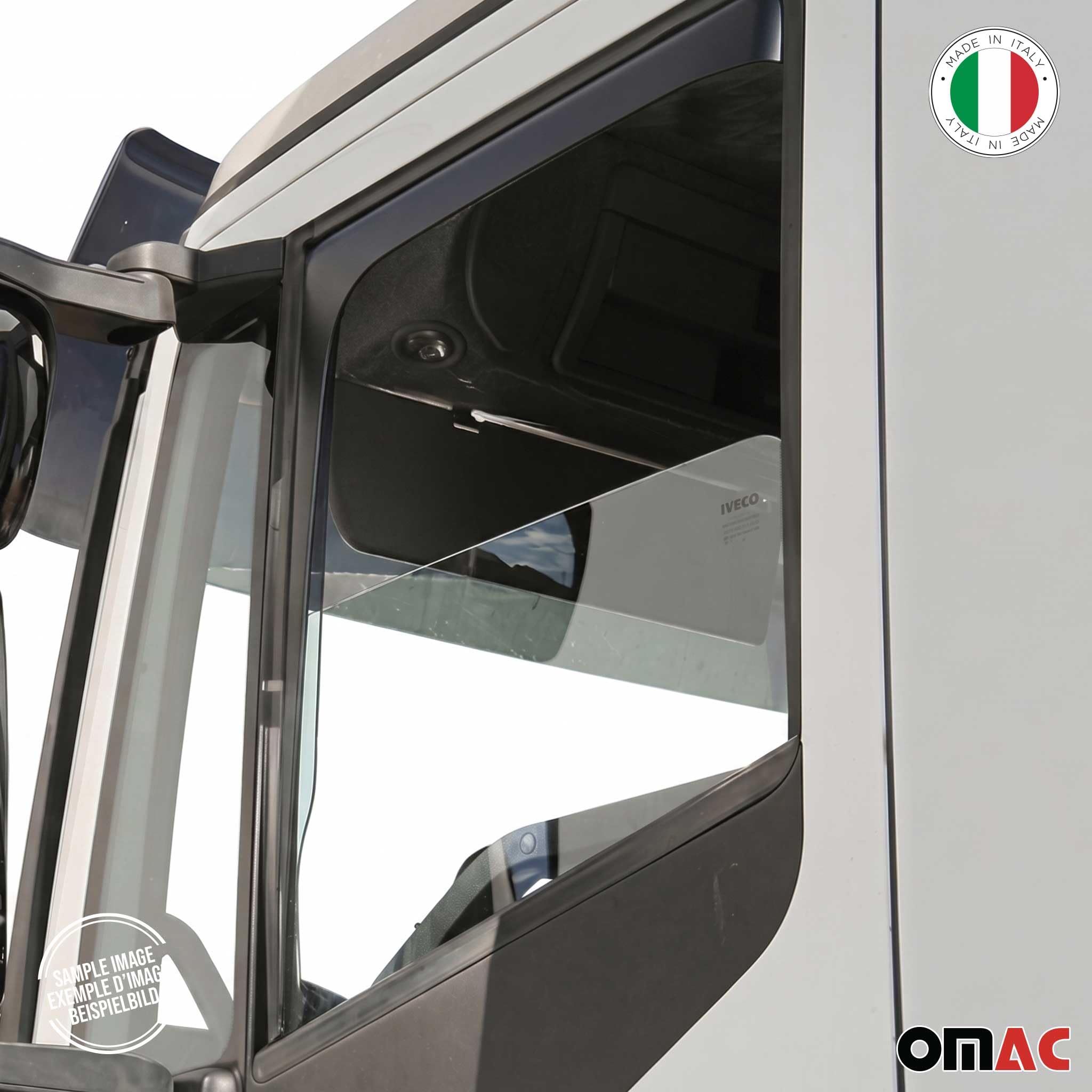 Déflecteurs de vent et de pluie compatibles avec Man TGX 2007-2024 - En acrylique foncé - 2 pièces