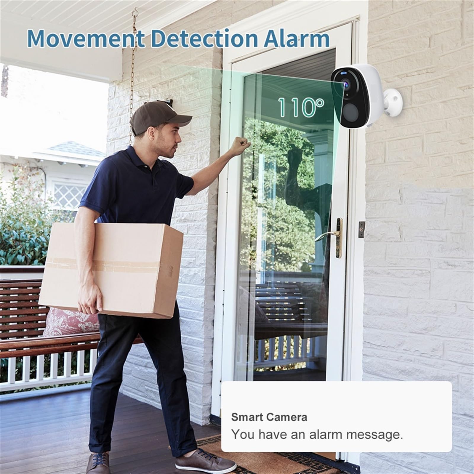 Telecamera Wifi Esterno, Telecamera di sicurezza solare UHD 2K 2.4 Rilevazione PIR esterna Faretto audio a 2 vie Telecamera con batteria ricaricabile for interni ,Sicurezza, Antifurto(Solar Cam Add 64