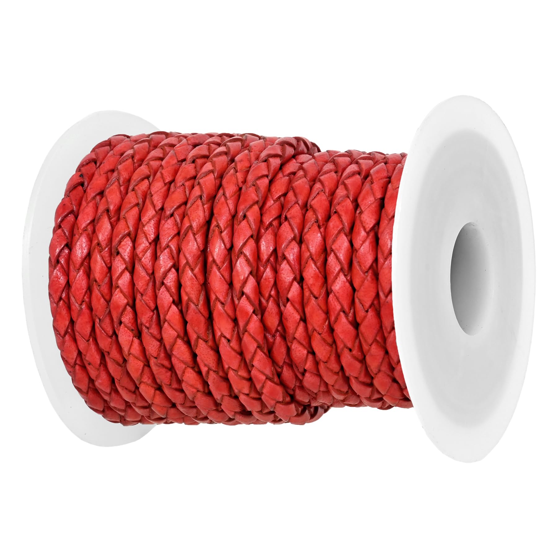 Bracelet en cuir tressé DIY en cordon rouge vieilli 3 mm GENIQUE pour un style bohème
