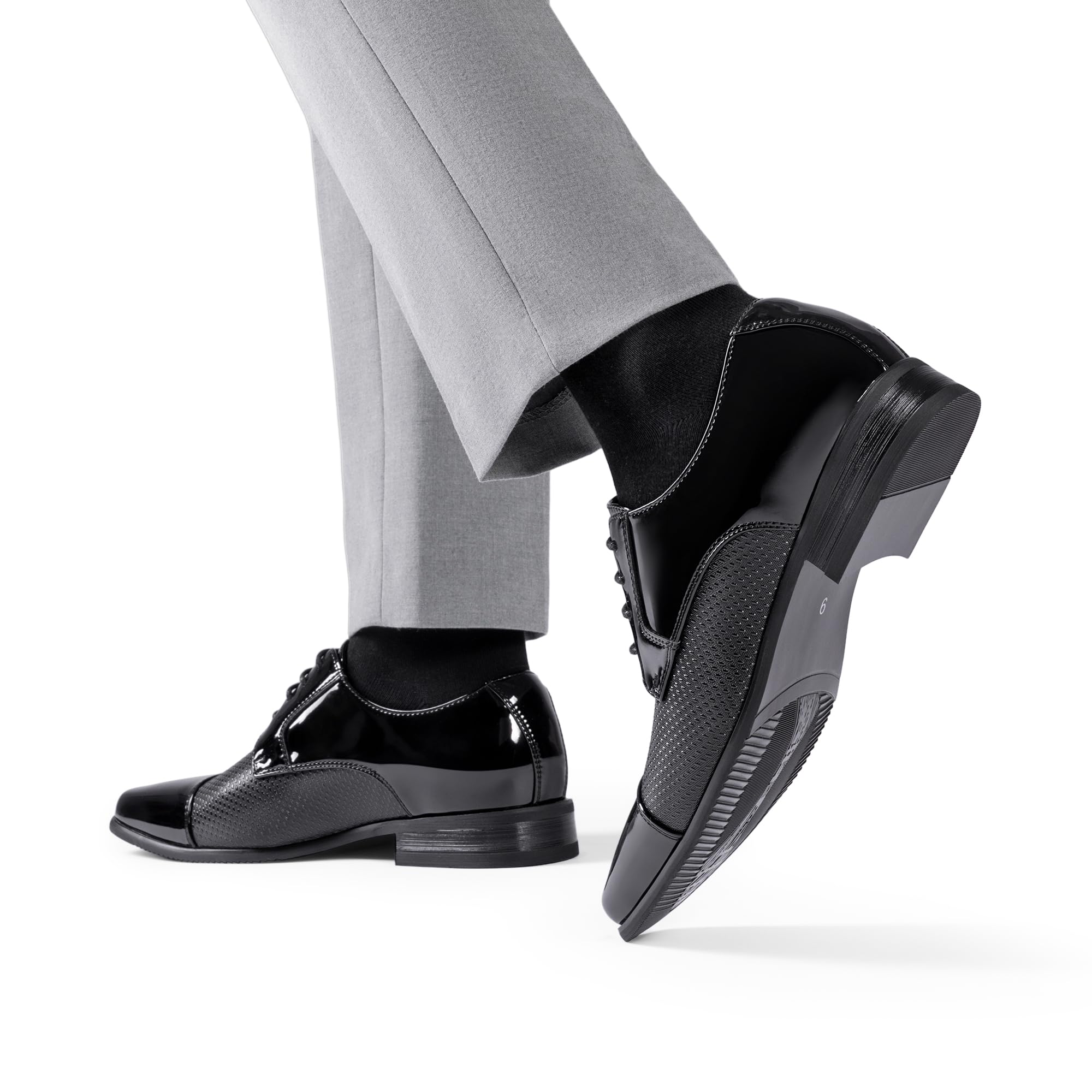 Bruno Marc Men's Patent Tuxedo Dress Shoes Classic Lace-up Formal Oxfords