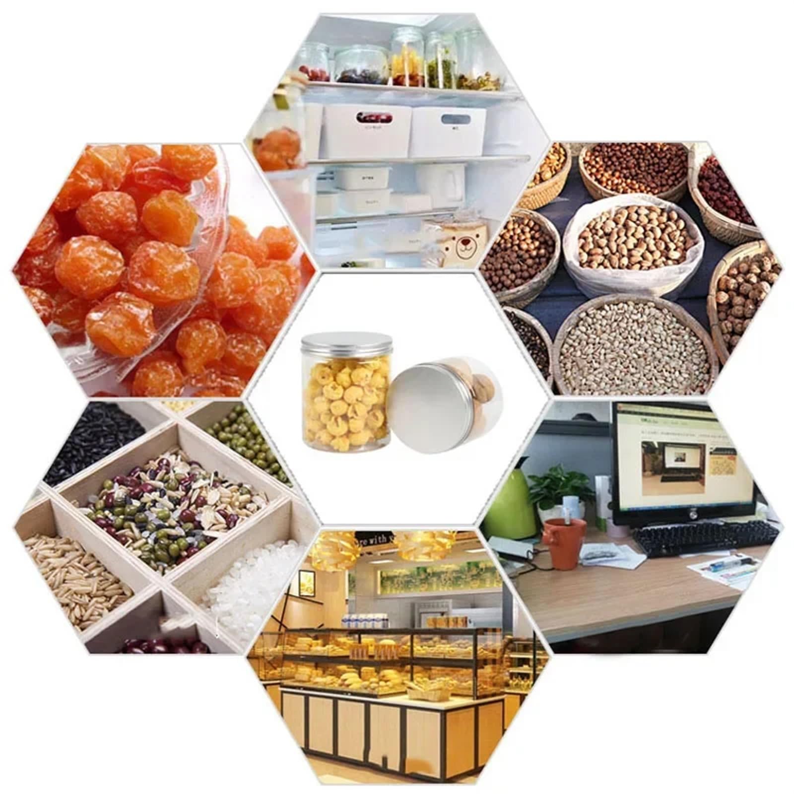 Marmeladengläser 10 stücke 200/250/300/400/500 ml Durchsichtige Plastikdosen marmeladendose Probentopf Behälter wiederverwendbares Vorratsglas for Die Küche Einmachgläser(10pcs-300ml)