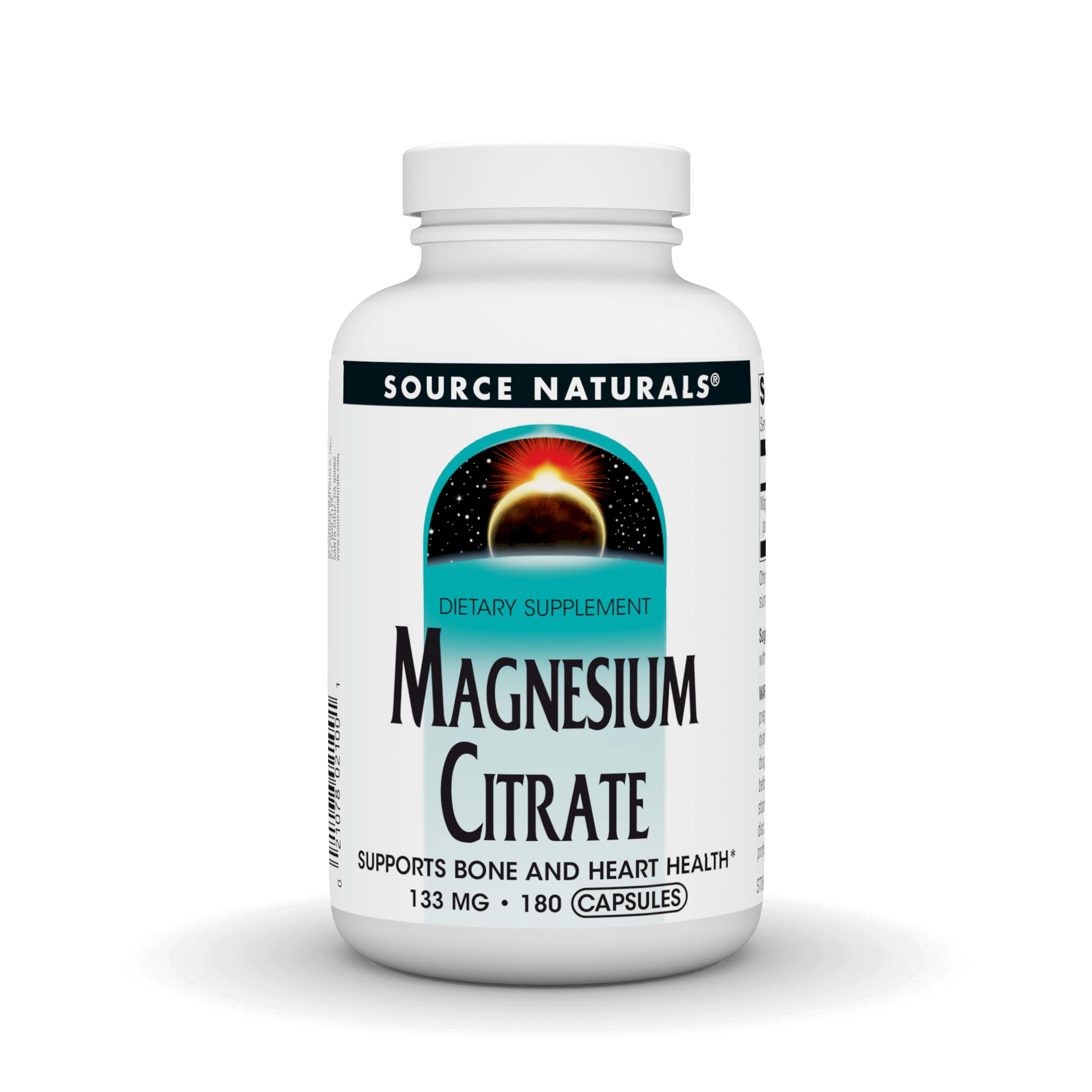 Source Naturals, Magnesium Citrate - 133 mg - 180 Capsules 1 180 Count (Pack of 1)