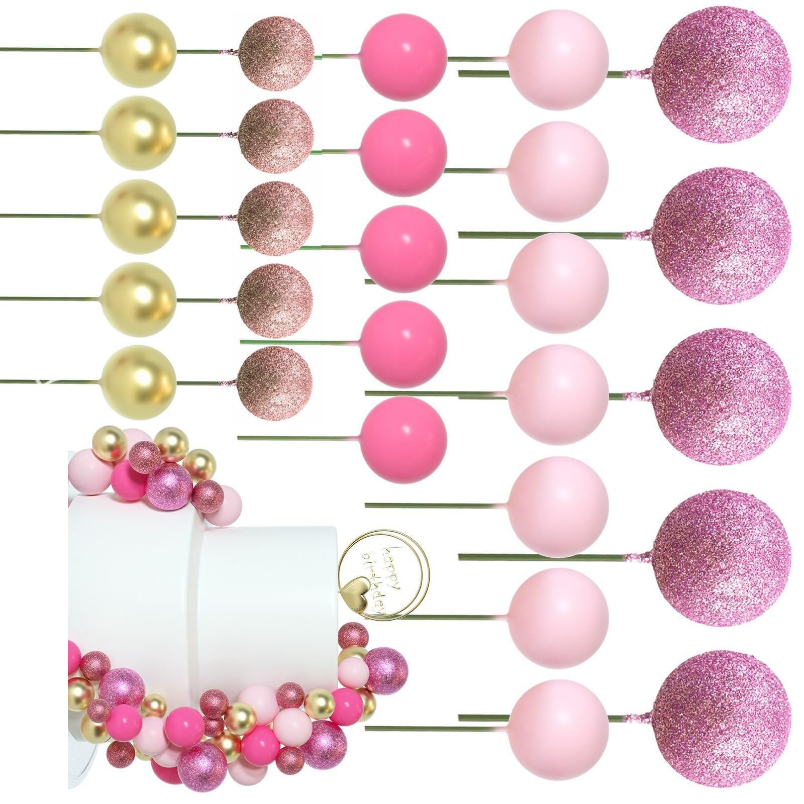 Kalttoy 50Pieces Round Cupcake Toppers Cake Decoration Set Cake Picks Wedding Accessories Suitable for Party Celebration Professional Decorating