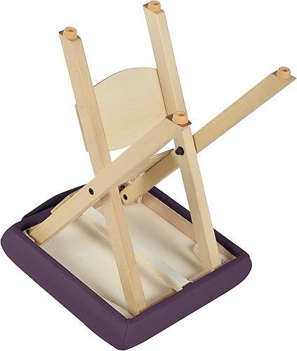 Miniatura 4 de Master Massage Tables - Taburete de masaje plegable de madera ligero, color morado