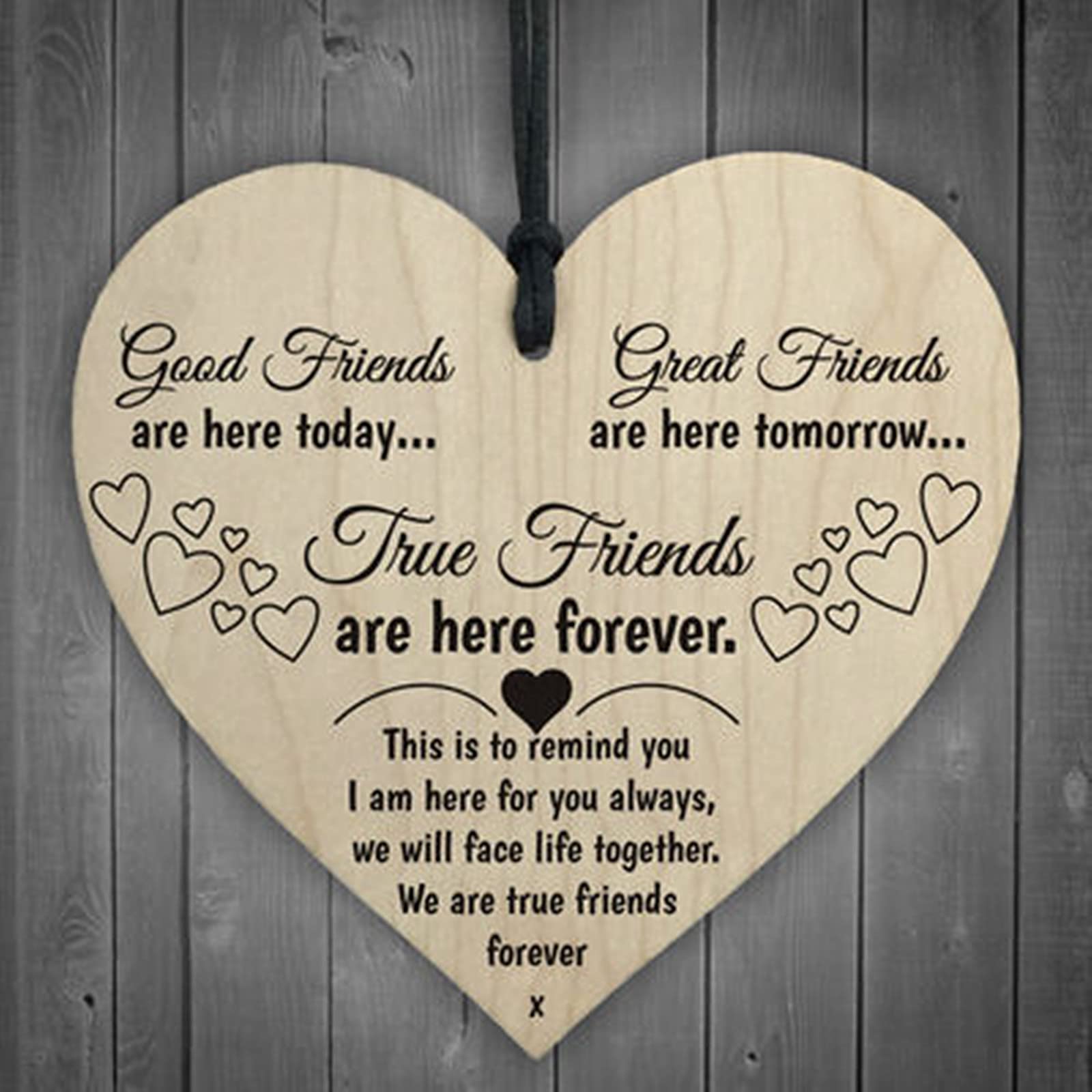 Targa Doppia in Legno a Forma di Cuore, da Appendere, con Scritta Home Is Where The Heart is