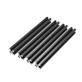 FEYRINX 4PCS 2020 V Type Aluminum Profile 650mm European Standard Linear Rail Anodized Black Extrusion Frame for 3D Printer