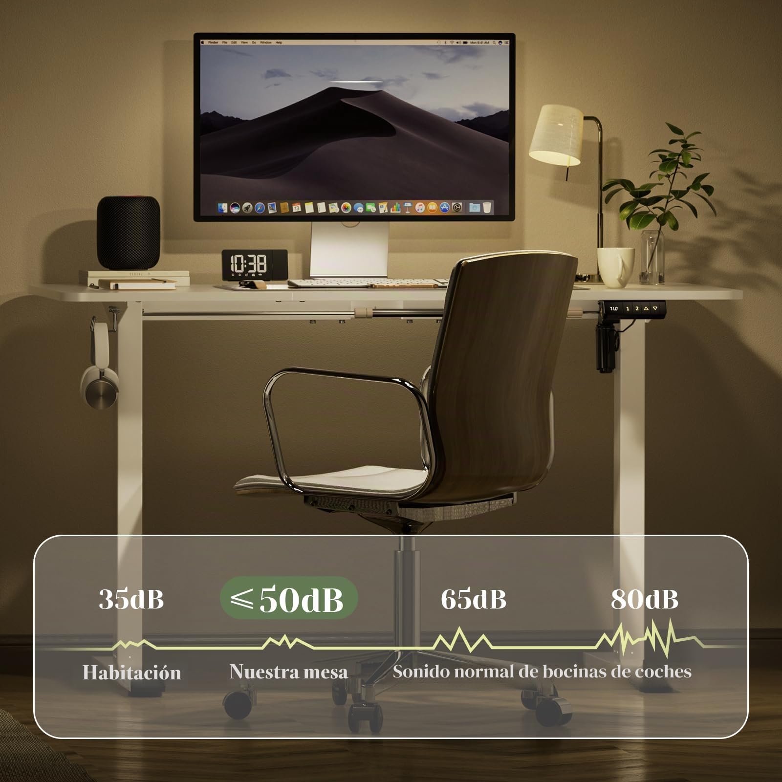 buybyroom Estructura Mesa Elevable, Patas Escritorio Elevable con Acero de Alta Resistencia, con Panel Inteligente de Memoria y Puerto USB (Sin Panel de Escritorio)