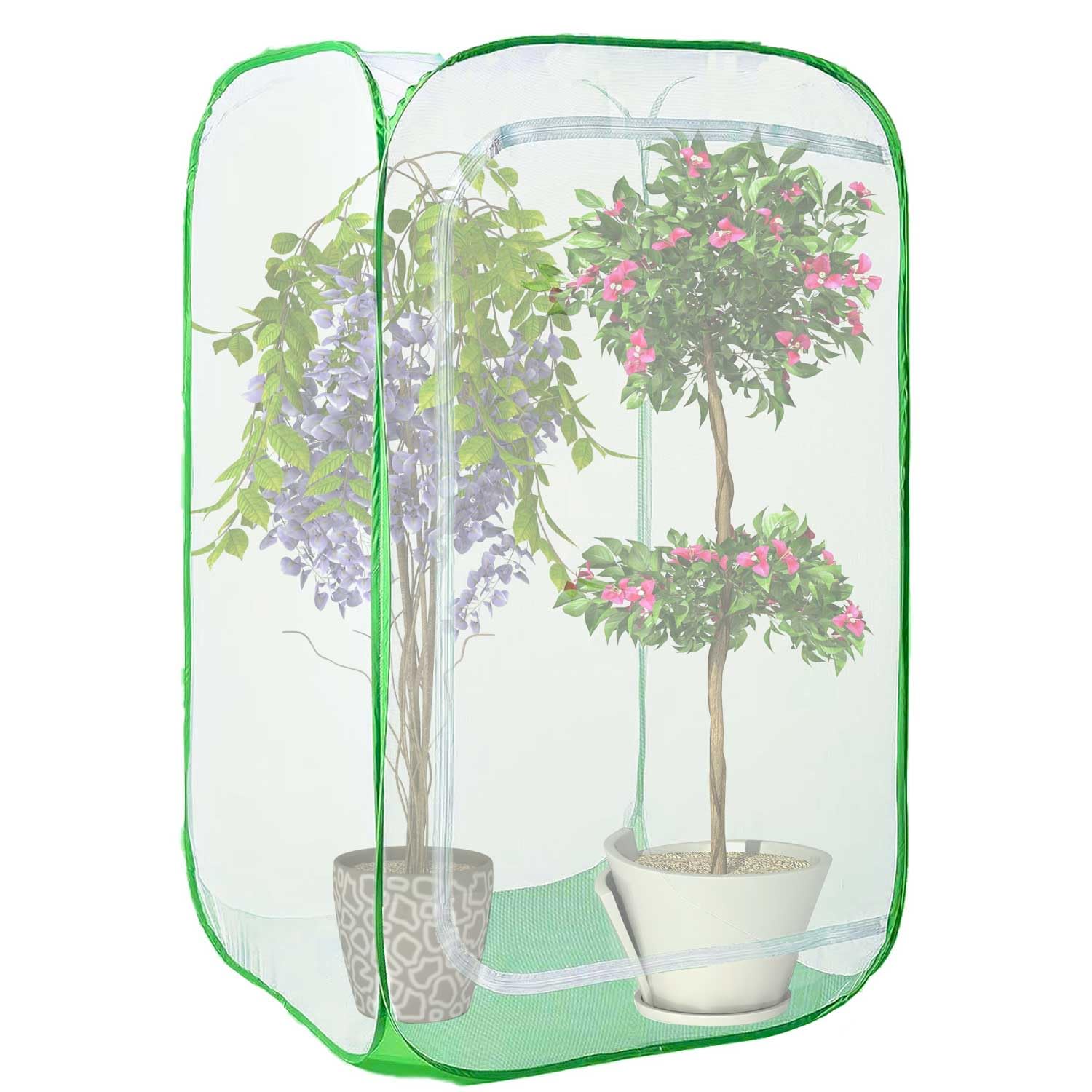 DredQcco 36" Garden Mesh Plant Enclosure Cover, Pop-up Garden Mesh Plant Cover for Pests, Bird and Pest Protection Guard for Fruit, Vegetables, Flowers and Herbs(1Pcs 24x24x36in Having Bottom)