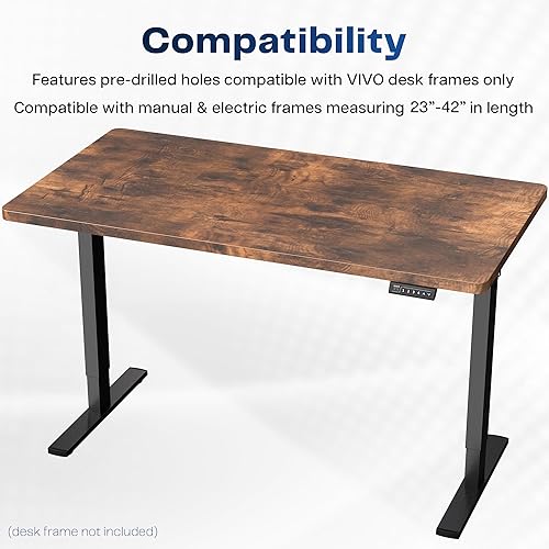 Miniatura 4 de VIVO DESK-TOP43N - Tablero de mesa universal de 43 x 24 pulgadas, diseño rústico vintage marrón, de una pieza sólida para escritorios de oficina y