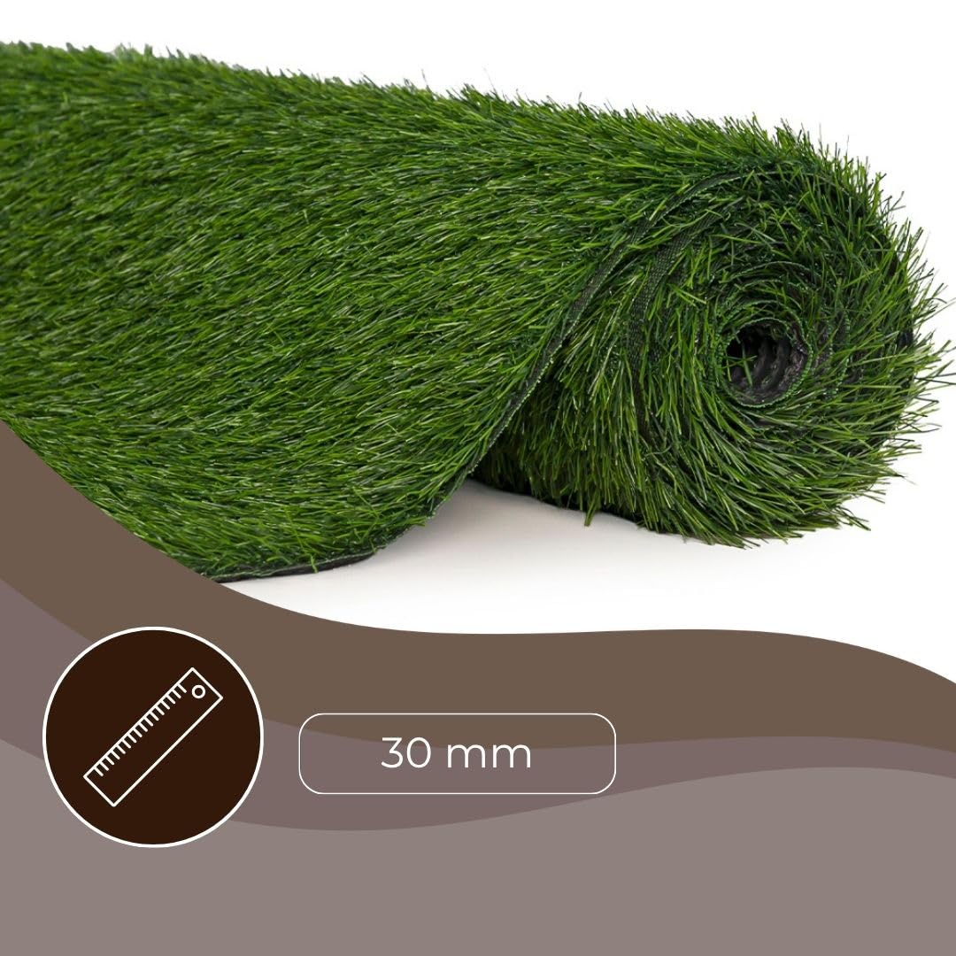 Mazovia Erba Sintetica Balcone 200x500cm Verde Resistente Alle Intemperie | Erba Sintetica per Terrazza Facile da Pulire Resistente All'acqua Resistente Ai Raggi UV Robusto Realistico Venduto al Metro