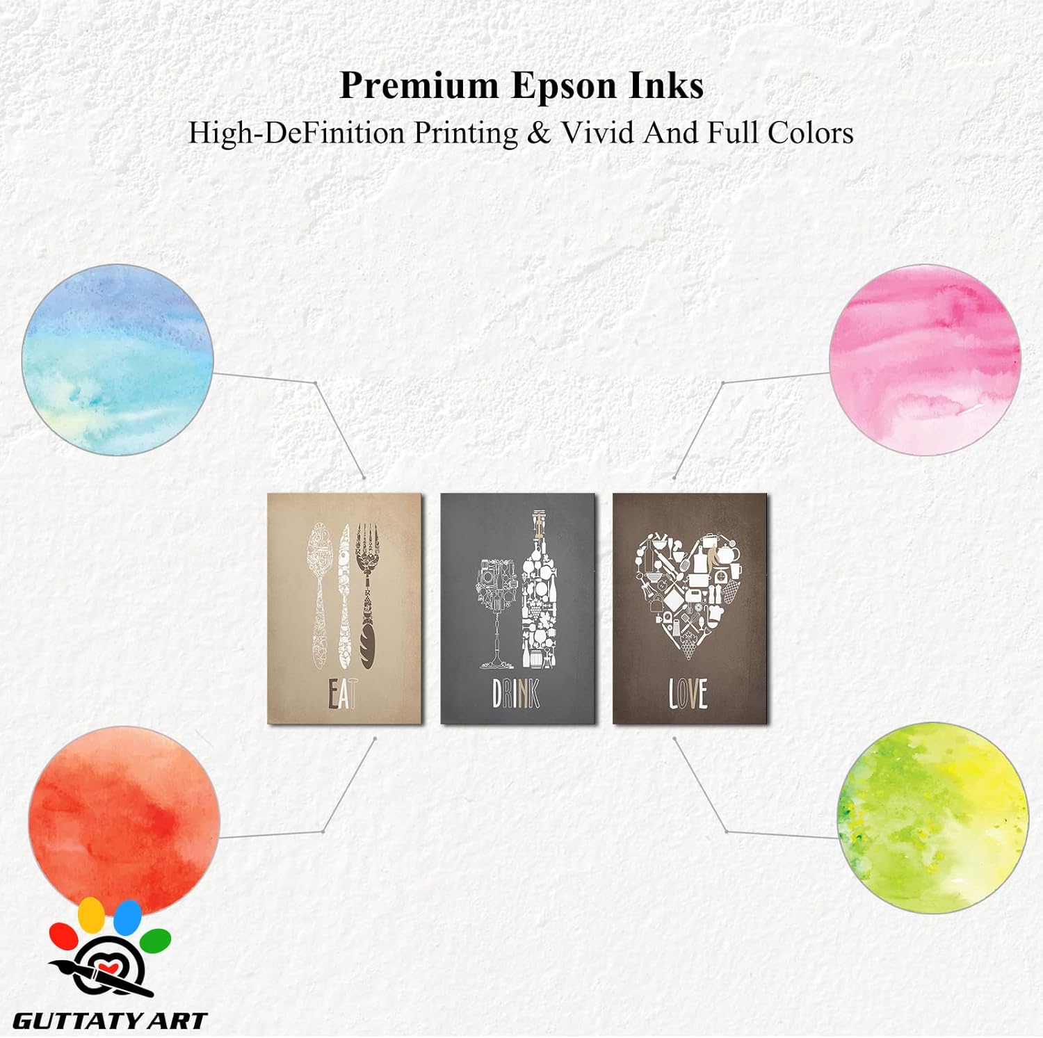 3 Pieces Dining Room Kitchen Canvas Wall Art, Dining Room Quotes Pictures for Wall Decor, Vintage Knives and Forks Wine Glasses Canvas Prints for Kitchen Dining Room Decor Ready to Hang 12"x18"x3PCS