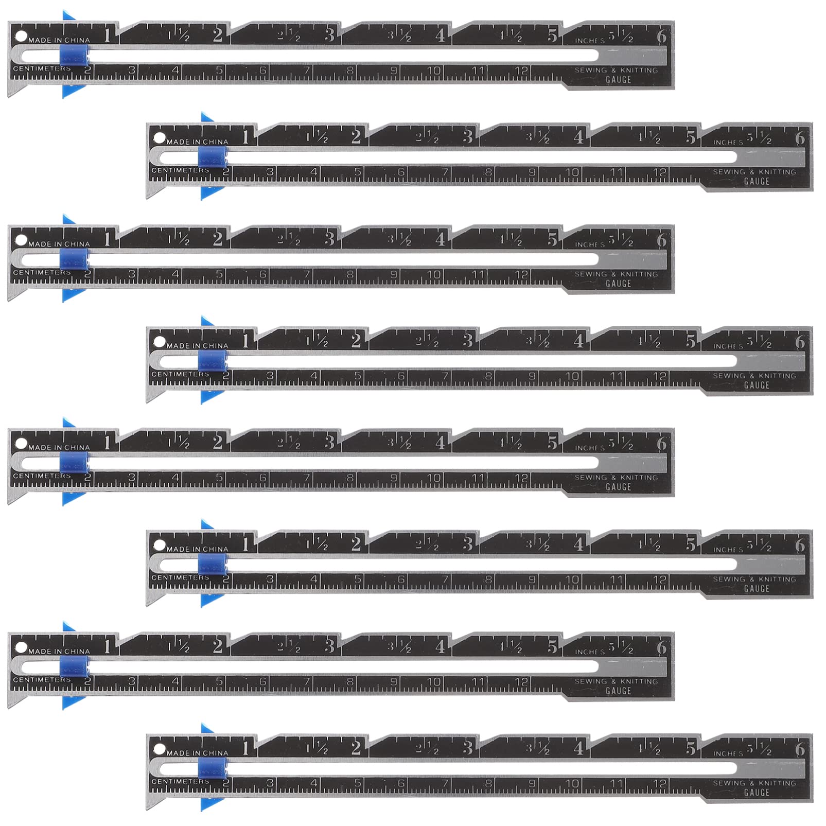 VICASKY Quilting Rulers 12pcs Sewing Gauge Sewing Measuring Tool Sliding Gauge Measuring Sewing Tool Fabric Quilting Ruler for Sewing Crafting Marking Button Holes Sewing Ruler