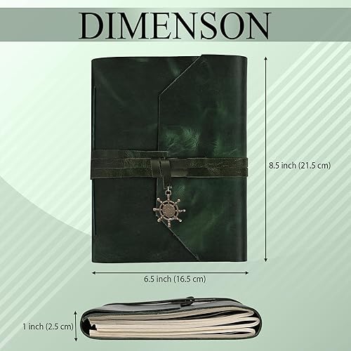 Miniatura 3 de VIMOKSHA Álbum de fotos de cuero genuino prémium (8.5 x 6.5 pulgadas, vertical, verde) álbum de fotos hecho a mano con caja de regalo