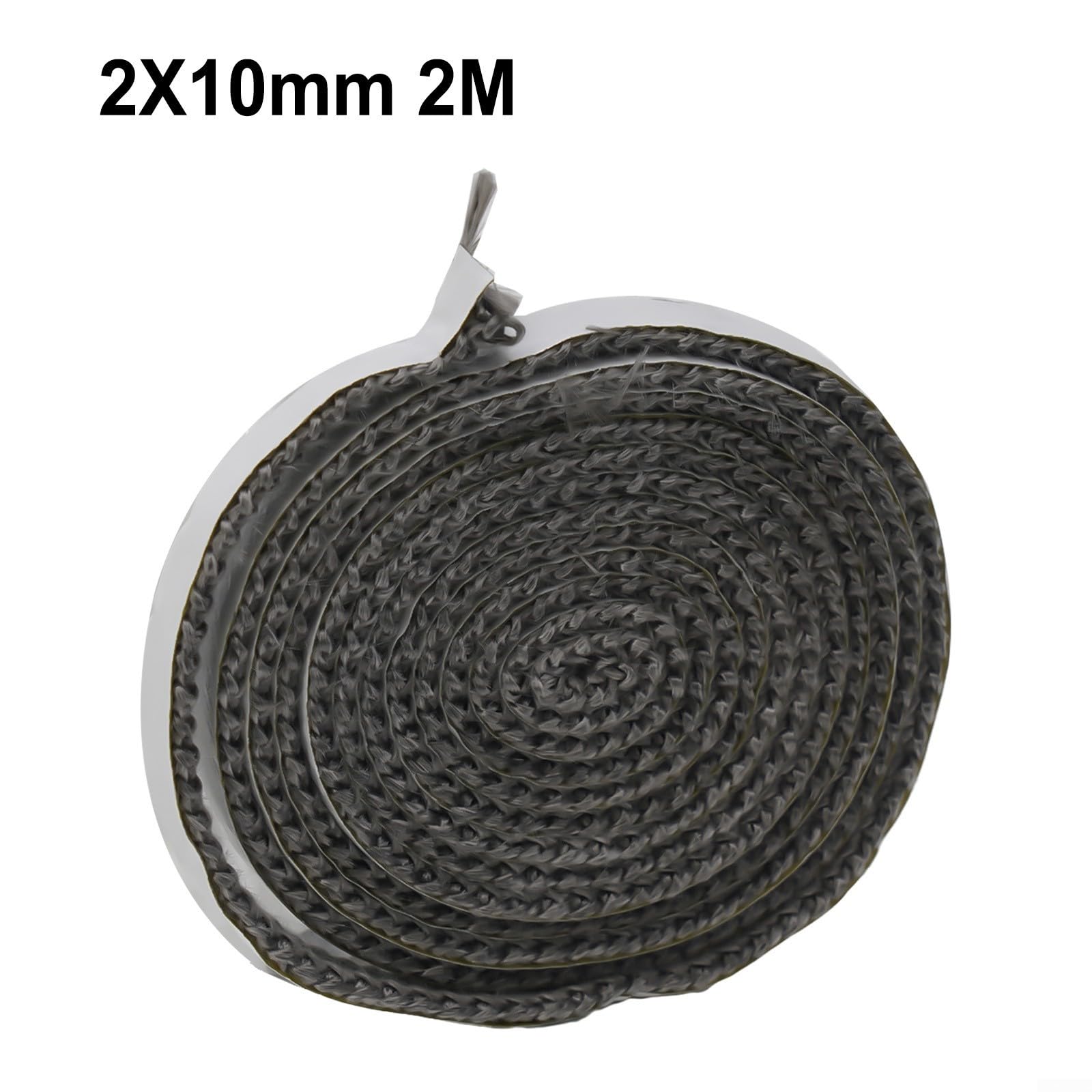 Corda piatta per stufe, Guarnizione in vetro con corda nera for stufa in fibra di 10 mm/15 mm x 2 for, caldaia, forno(10mm)