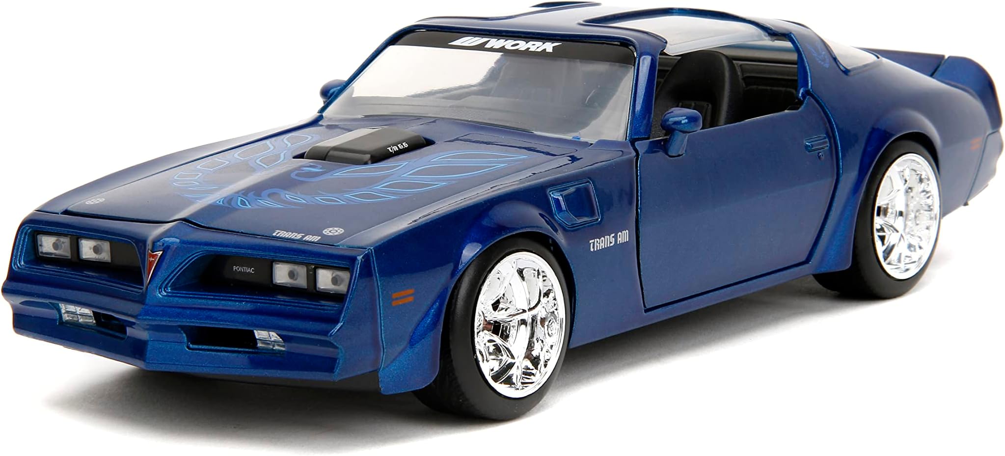 Jada Big Time Muscle 1:24 1977 Pontiac Firebird Trans Am Die-Cast Car, Toys for Kids and Adults(Metallic Blue)