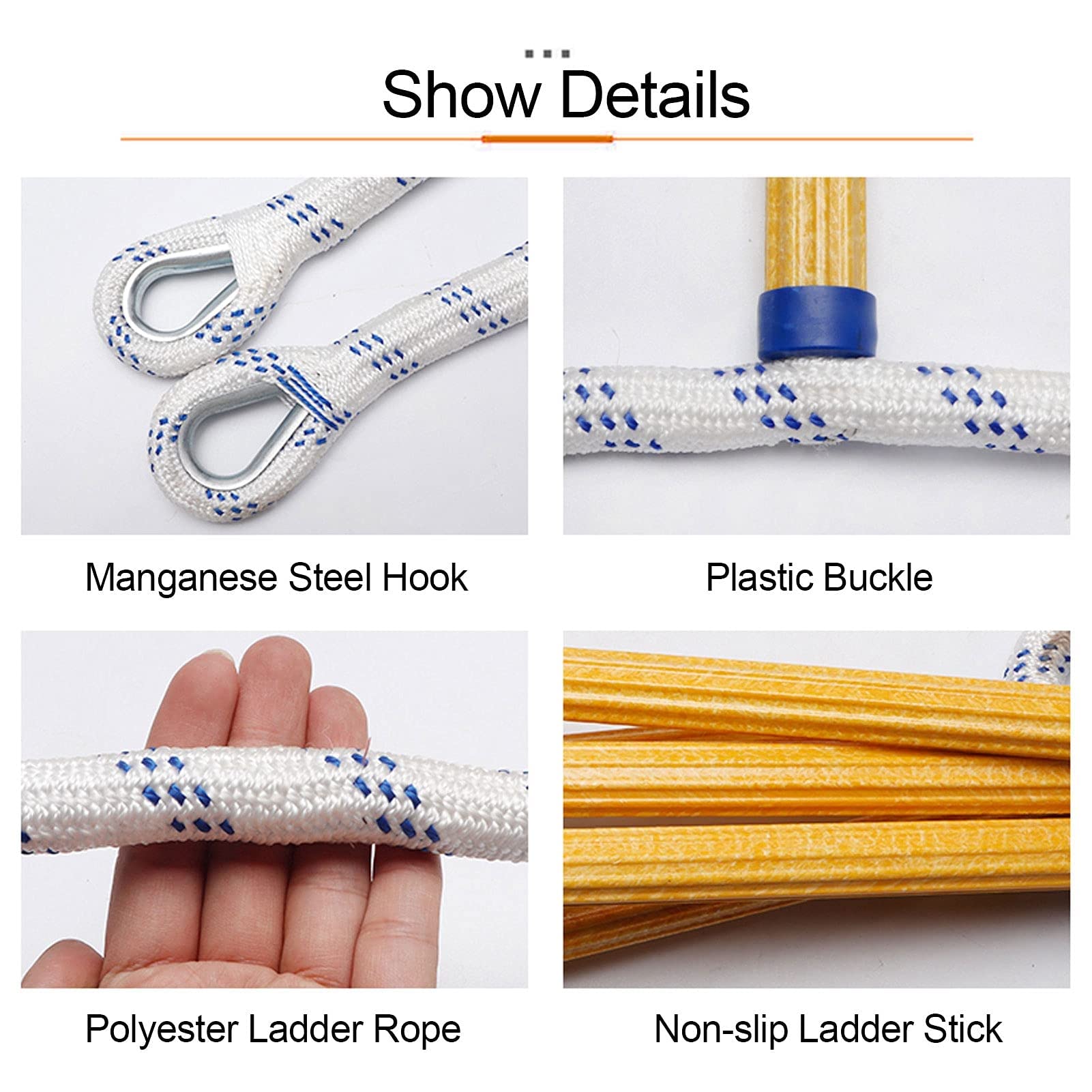 Scale Di Sicurezza, Scale Antincendio, Scale Di Corda Ignifughe, Scale Di Corda Di Sicurezza Di Emergenza, Scale Di Sicurezza Pesanti/Rope Ladder/15M