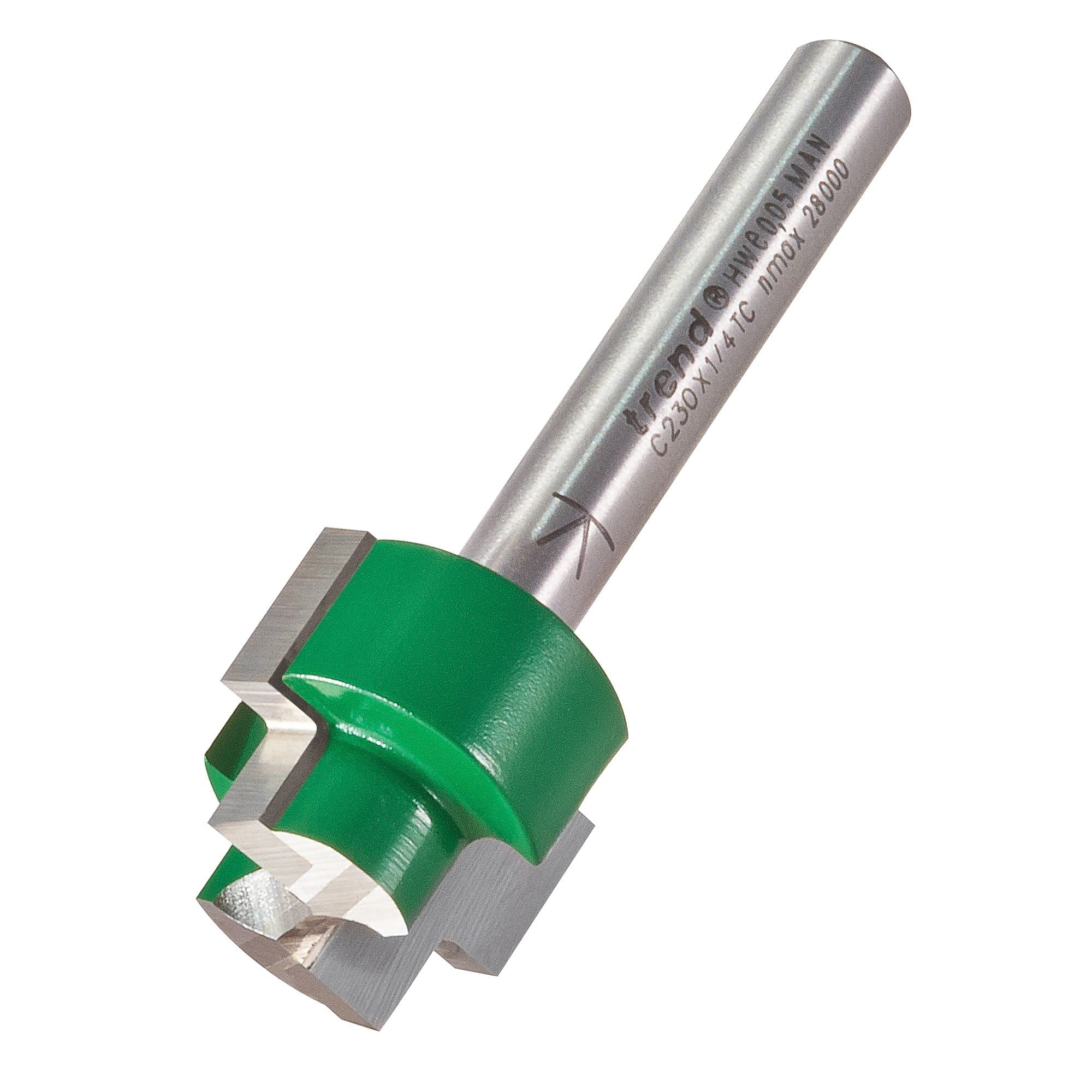 Trend Silver Craftpro Rebater Router Cutter, 1/4 Inch Shank, 10Mm Cut Length And 13/19Mm Cut Diameter, Tungsten Carbide Tipped, C230x1/4Tc
