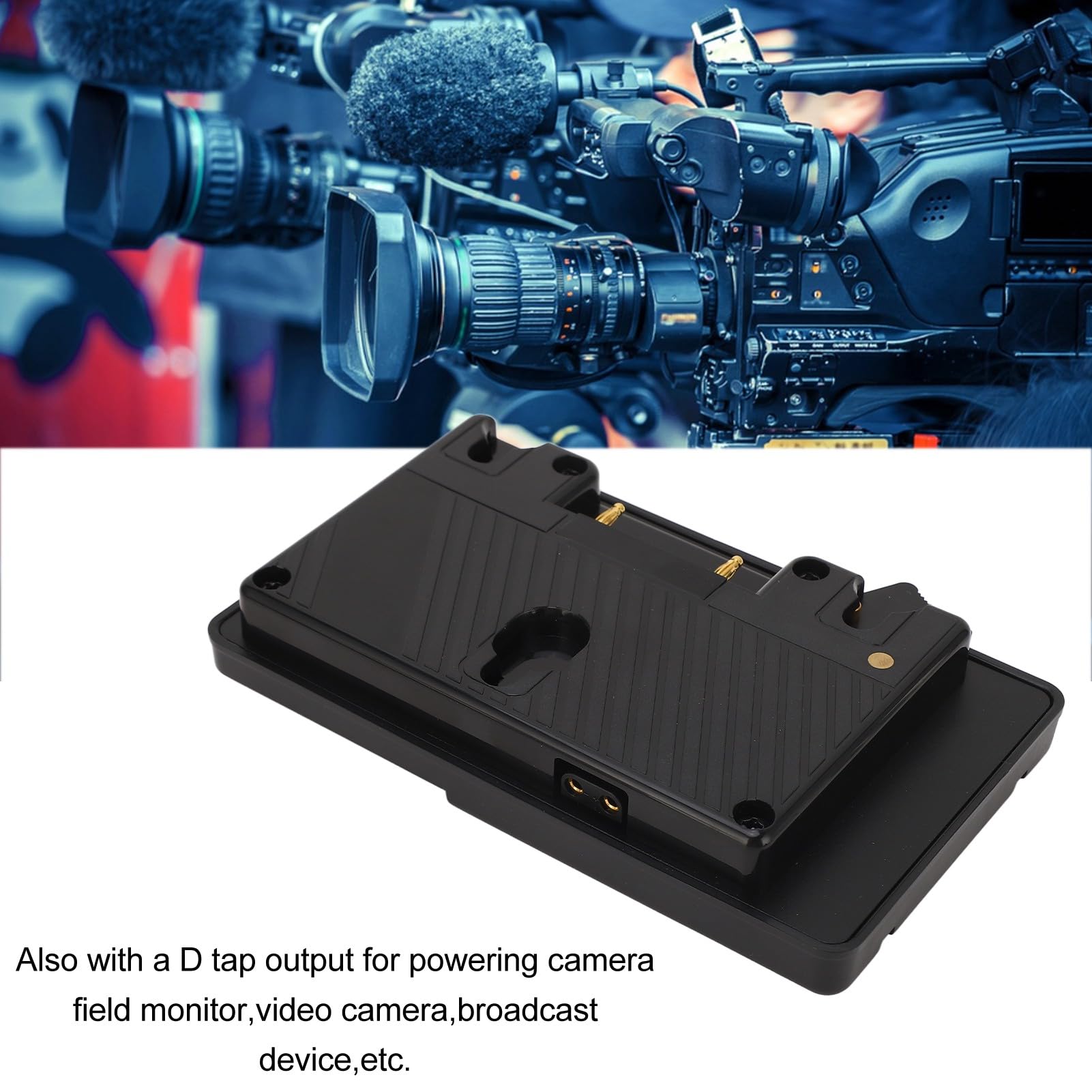 Asixxsix Placa de Batería de Montaje Dorado, Convierte Montaje Dorado en en V Placa de Batería de en V Convertidora de Adaptador de con Salida de Grifo D de 16,8 para Videocámaras Luces de Cámara