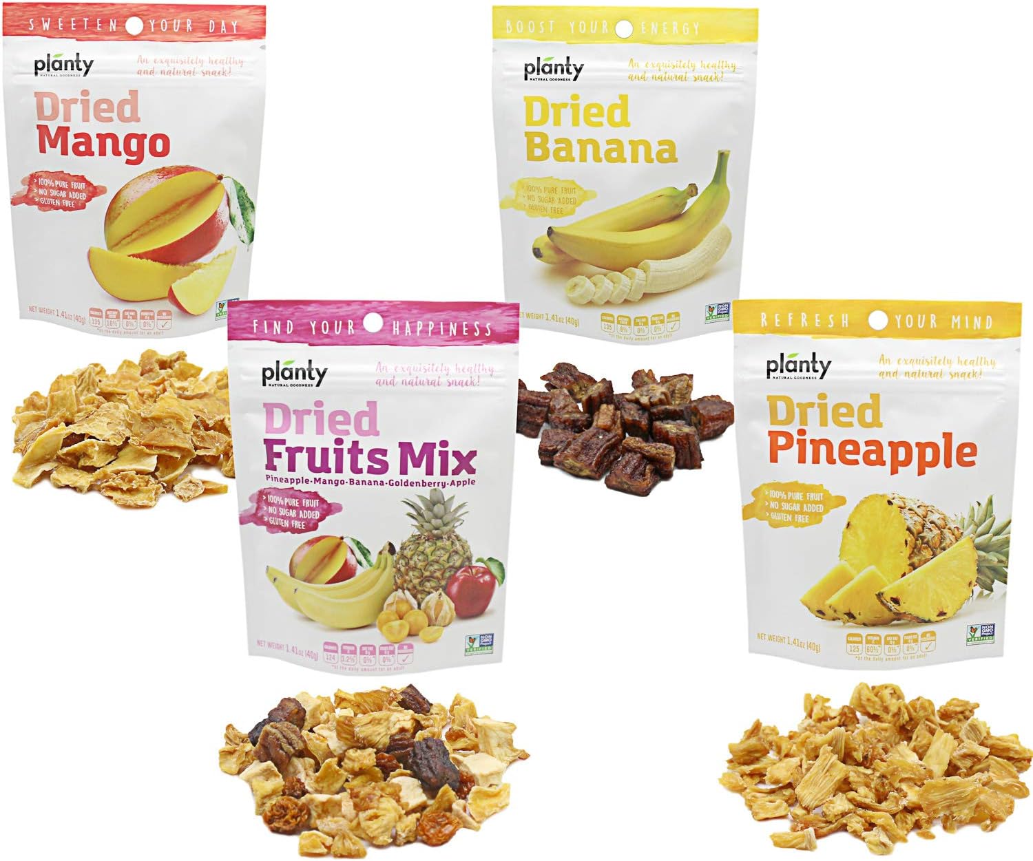 Planty Dried Fruit Snacks, (Variety, 4-Pack)
