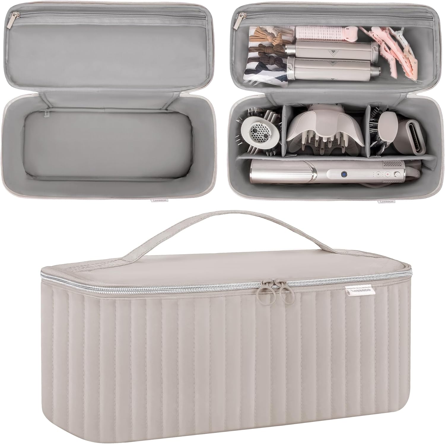 Travel Carrying Case for Hair Dryer Shark Flexstyle Dyson Airwrap Brush Hair Accessories Tools Storage Bag for Revlon Hairdryer Styler Organizer (Camel) - Image 5