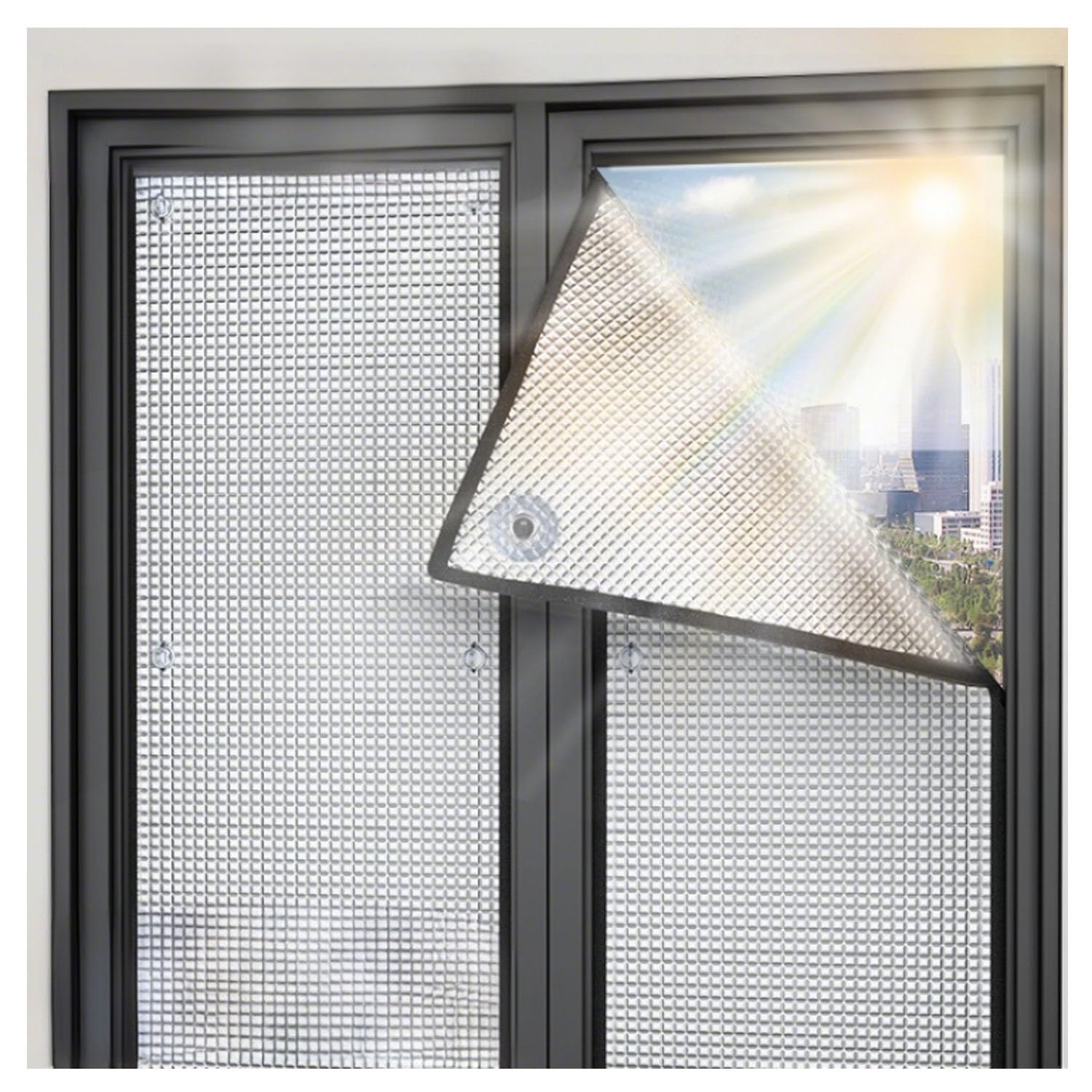Wxgzsklv One Color Conservatory Roof Film, Heat Control Blackout Window Film, Privacy Reflective Glass Tint, Double Aluminium Foil Insulation Film, Sun Protection Cooling With Suction Cup(40X80cm)