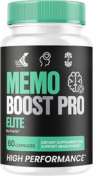 Memo Boost Pro - Official MemoBoost Pro Capsules Advanced Formula with All Natural Ingredients, Premium Pills Brain Memory for Wellness & Overall Health Support, 60 Capsules for 1 Month