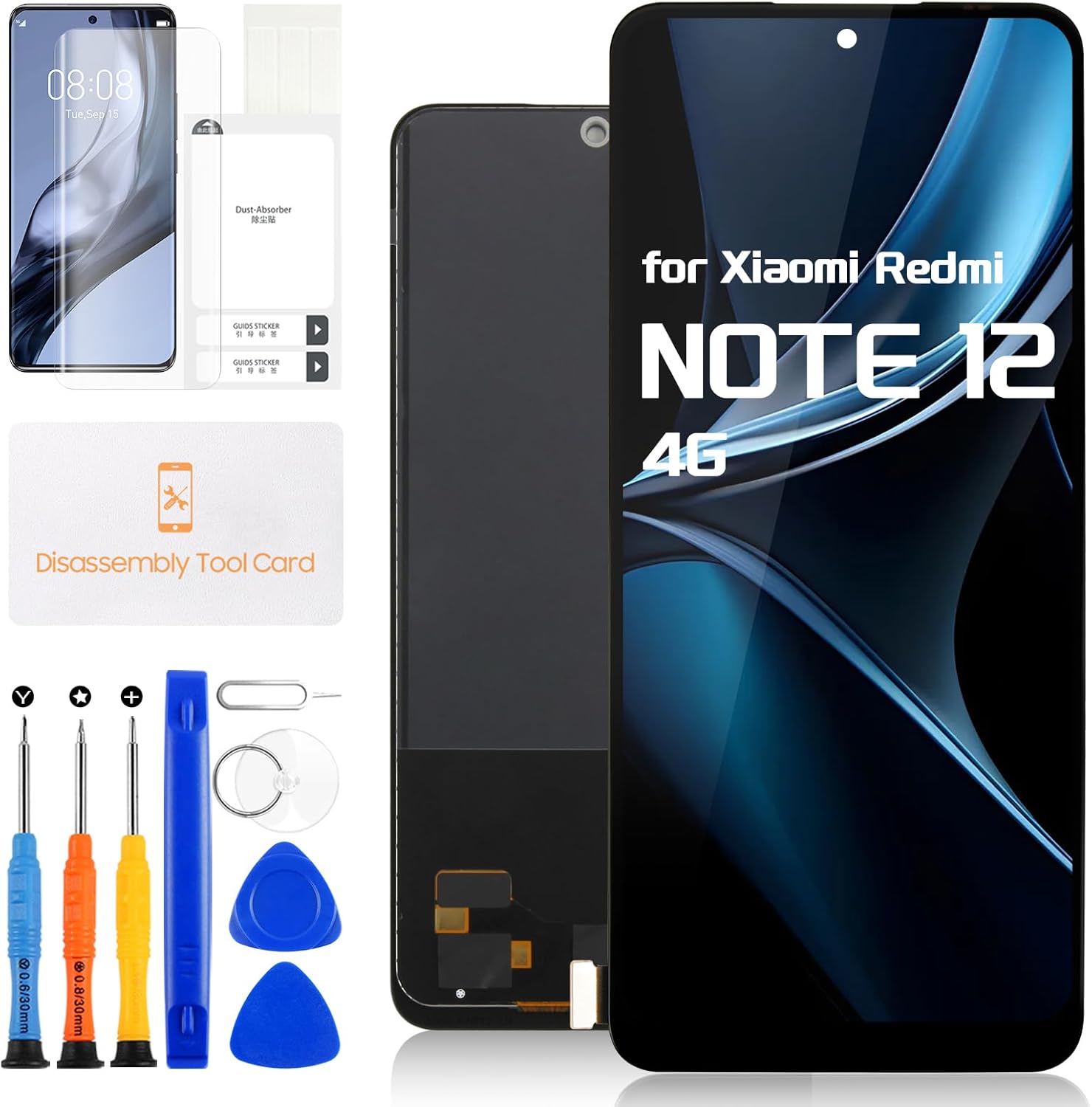 for Xiaomi Redmi Note 12 4G Screen Replacement - LCD Display for Redmi Note 12 Digitizer for Redmi Note 12 4G LCD Assembly 23021RAAEG 23021RAA2Y (Not for Xiaomi Note 12 4G)