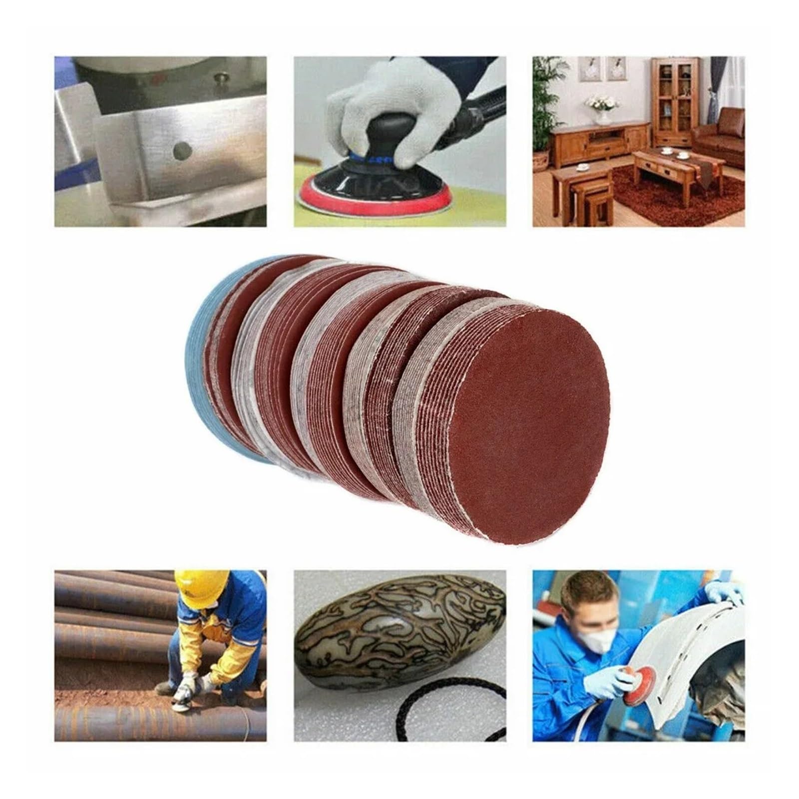200 discos de lijado 180,0 mm y 7 pulgadas, papel lija óxido aluminio for pulir madera Para Lijadora(Red-p80)