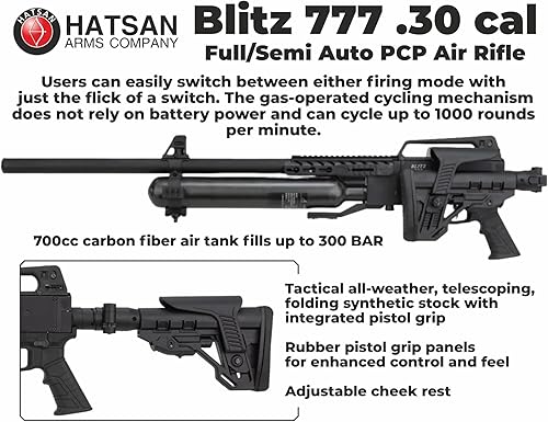 Miniatura 4 de Hatsan Blitz 777 - Rifle de aire automático completo con paquete Wearable4U