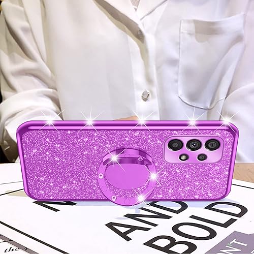 Miniatura 4 de Funda para Samsung A53 5G funda para Galaxy A53 5G para mujer funda de lujo de silicona de TPU suave con purpurina con anillo de soporte parachoques
