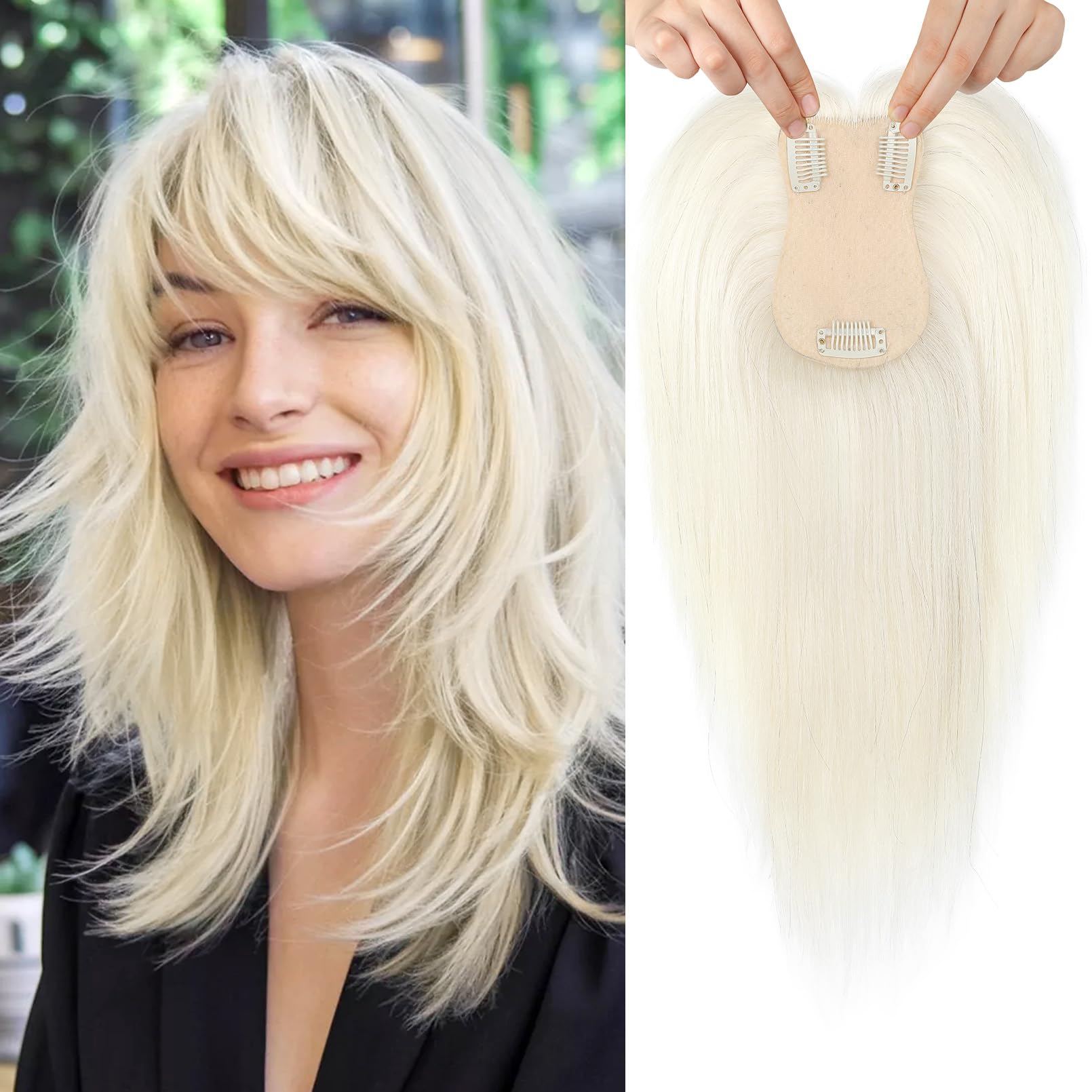Flufymooz 100% Real Human Hair Toppers
