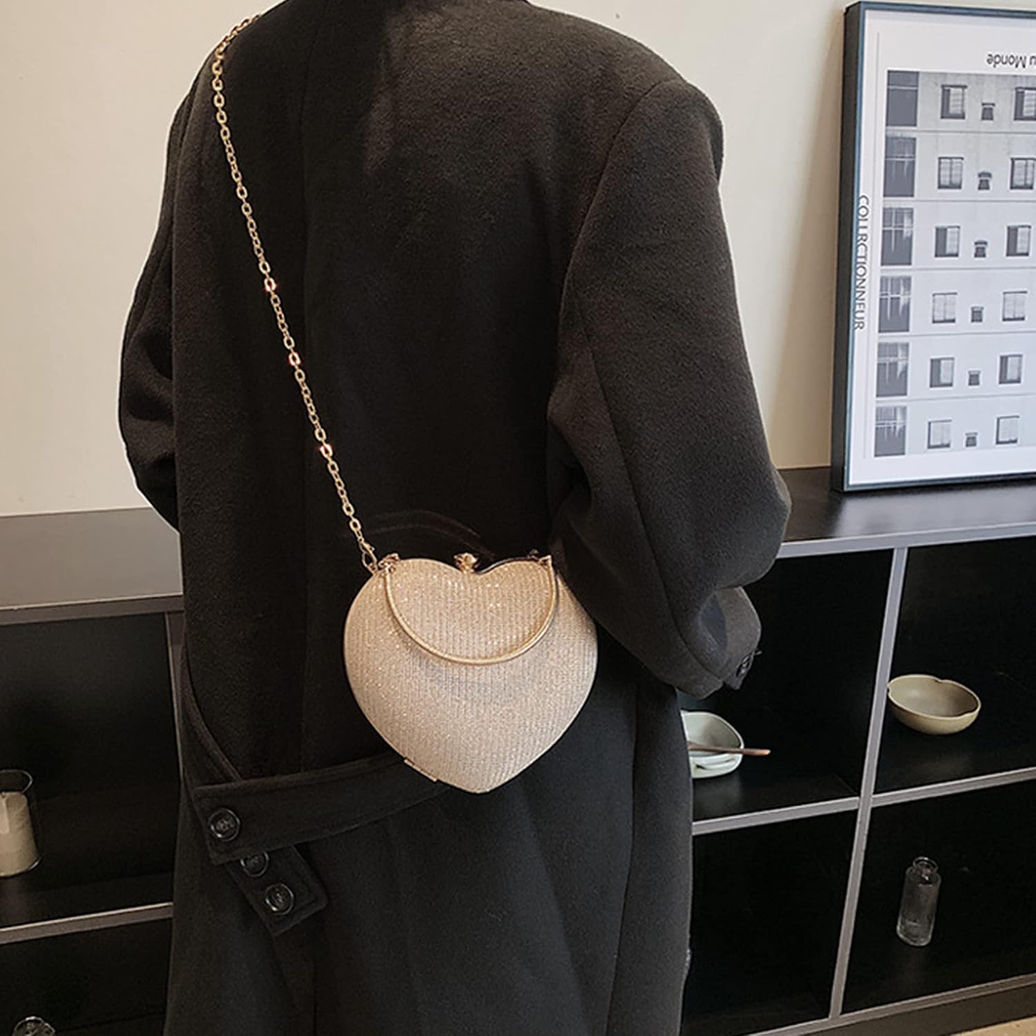 U Scinan Cute Heart Shape Tote Handbag Women's Fashion PU Leather Small Handle Satchel Crossbody Purse