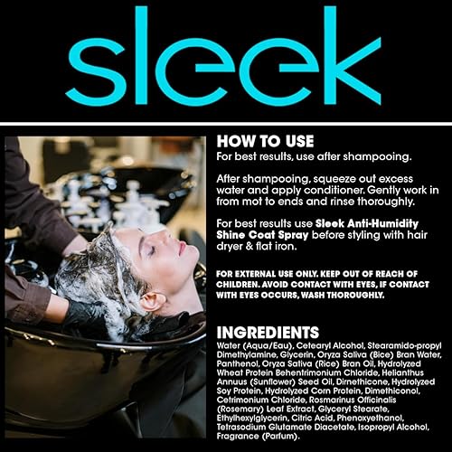Miniatura 7 de Hair Chemist SLEEK - Acondicionador antihumedad de 8 onzas  Acondicionador desencrespamiento para cabello seco encrespado y cabello liso elegante,
