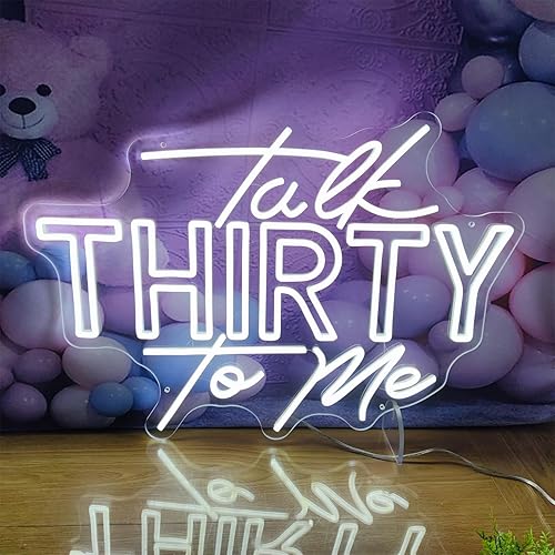 Miniatura 4 de Letrero de neón de "Talk Thirty To Me", letreros de neón de 23.62 pulgadas para decoración de pared, letreros de neón de feliz cumpleaños para pared
