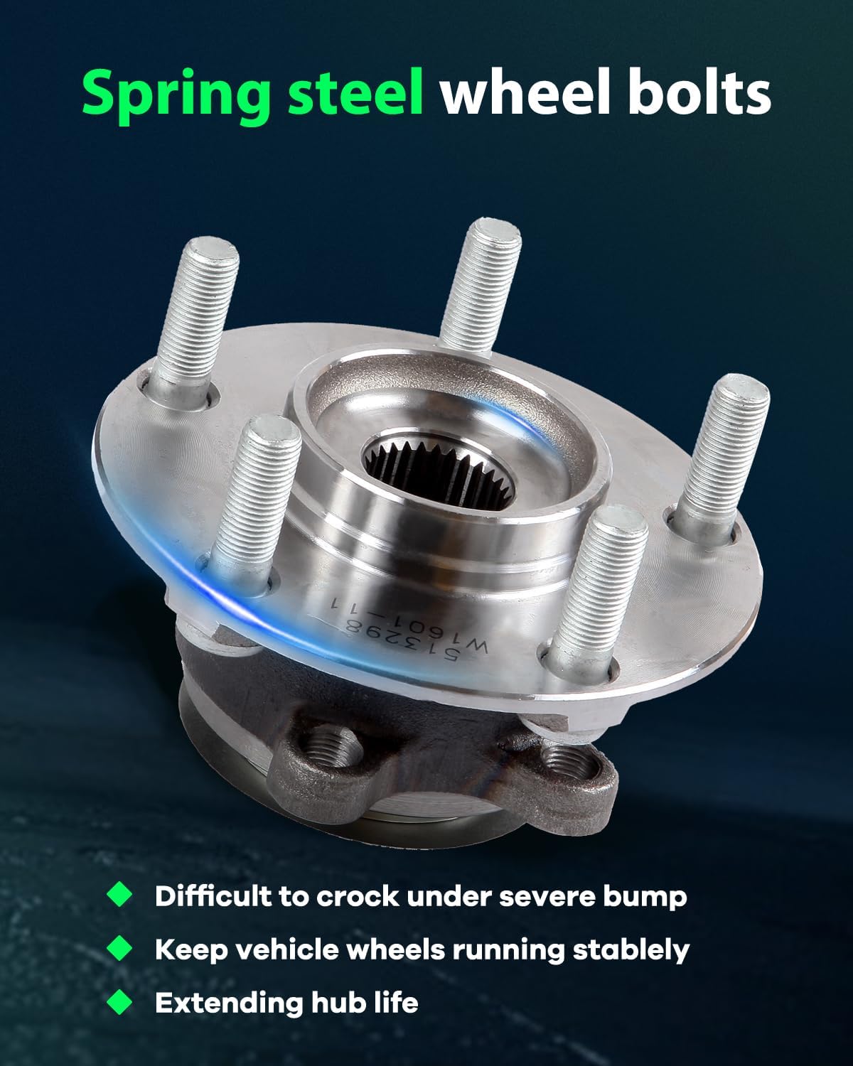 SCITOO 2PC 513298 Wheel Bearing and Hub Assembly 07-14 For Nissan Rogue For Nissan Sentra Front Hub Bearing Set 5 Lugs w/ABS