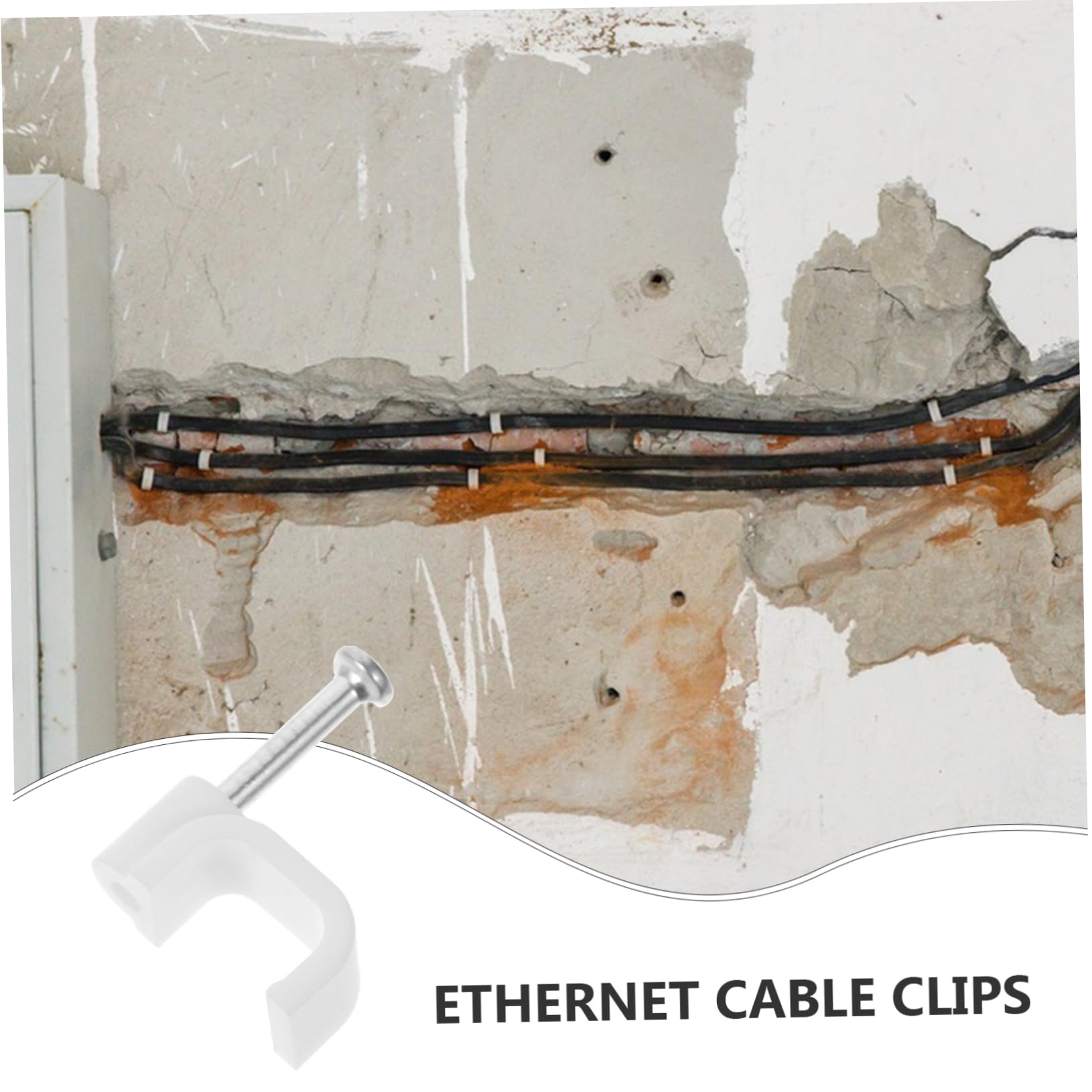 DOITOOL 1500piezas Clips De Cable Clavados Organizadores De Cables Para Pared Clips De Sujeción Para Ethernet y Instalación Rápida y Fácil Perfectos Para Hogar y Oficina