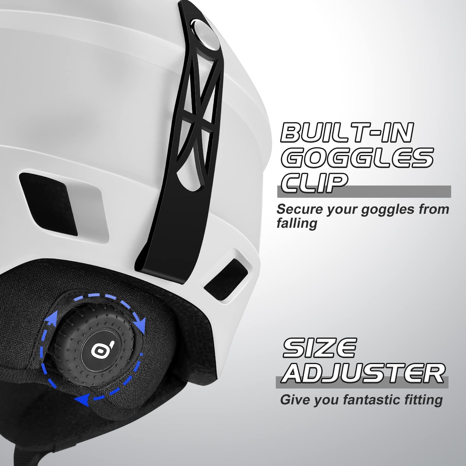 Odoland Kit di Casco Sci con Maschera Sci, Casco Snowboard per Uomo Donna Adolescenti, Casco Ski Regolabile e Occhiali Sci UV400 Proteczione, per Sport Invernali All'aperto