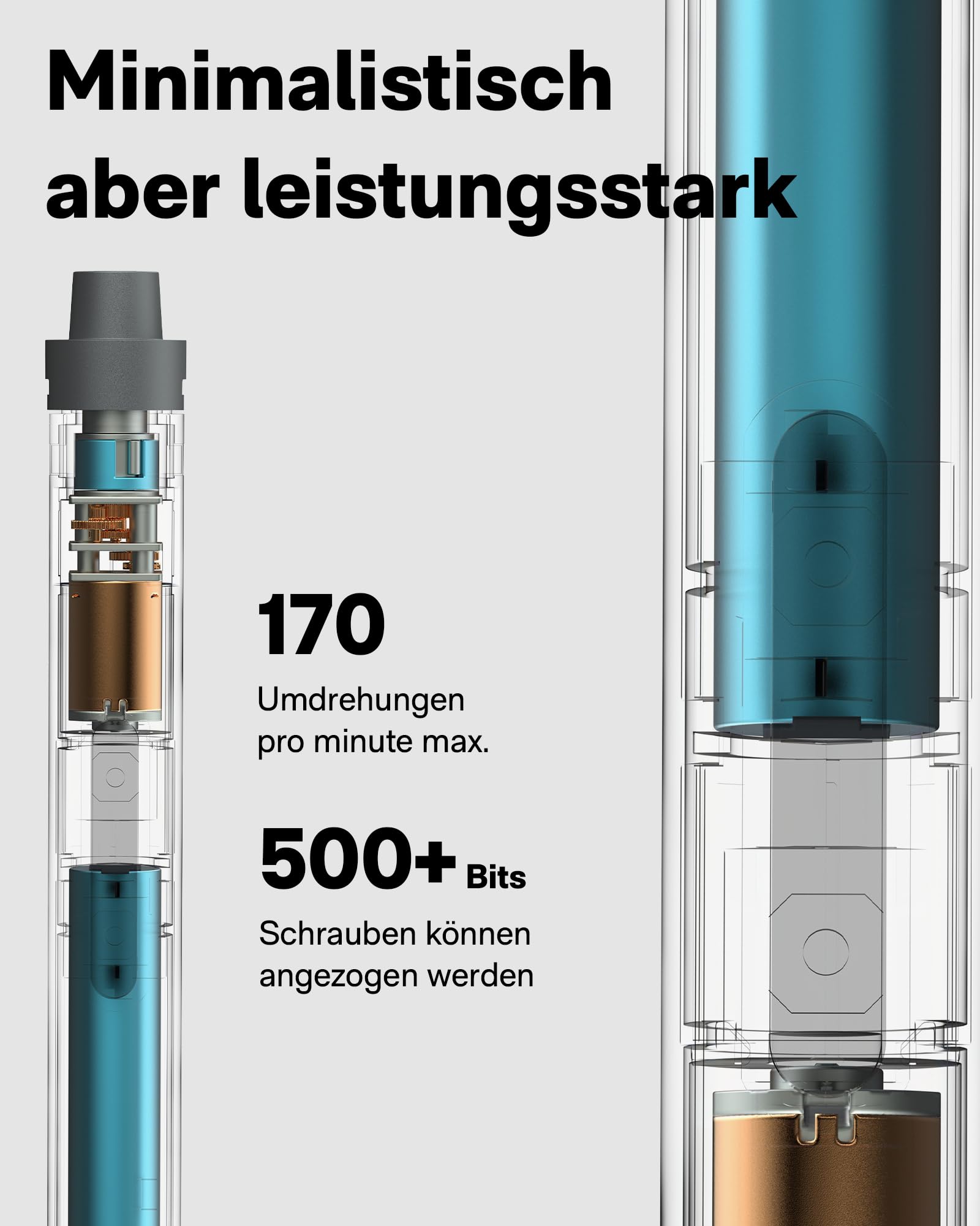 HOTO Elektro Schraubendreher Set, 0.2 N.m Magnetischer Schraubenzieher | Mini Präzisions Schraubendreher für Brillen, Uhr, Handy, PC, 25 Bits Elektrischer Schraubenzieher Set, 170 U/m, C4×28 mm