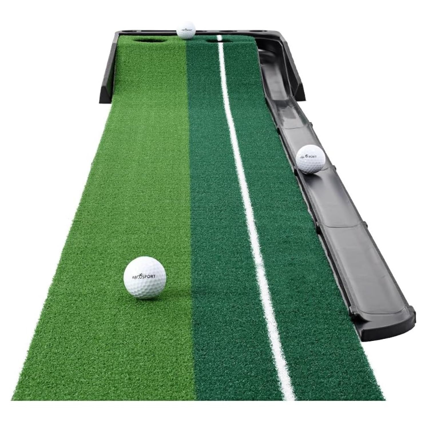 Abco Tech Indoor Golf Putting Green - Portable Mat with Auto Ball Return Function - Indoor Putting Green with Ball Return - Mini Golf Practice Training Aid - Home, Office, Outdoor Use - 3 Bonus Balls