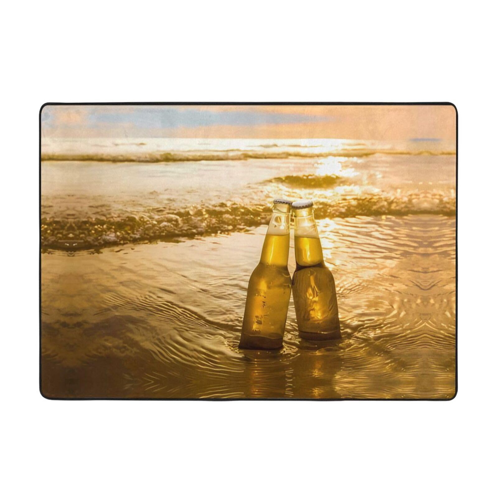 Alfombra de piel sintética HJFCZH 80x58 con diseño de cerveza para casa