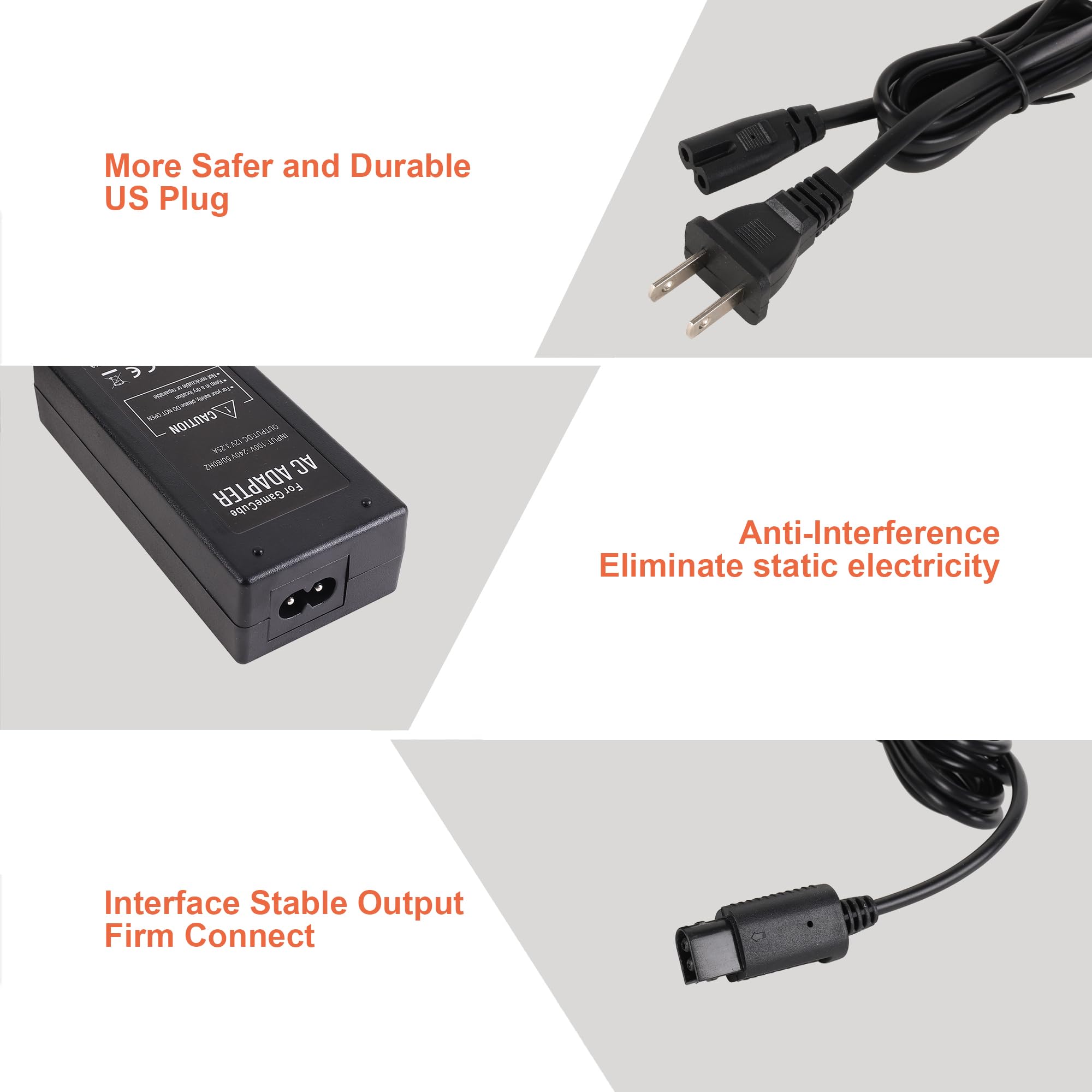 Amazon.com: Power Cord for Gamecube, AC Power Supply and AV Cable
