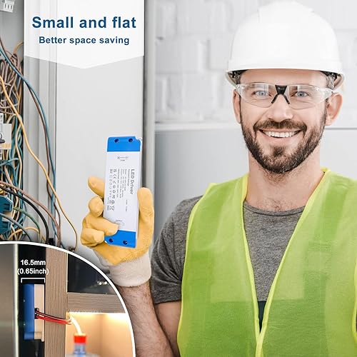 Miniatura 4 de Fuente de alimentación LED de 12 V, 60 vatios, 110 V 120 V CA a 12 V CC 5 A transformador LED, adaptador LED ultra delgado de bajo voltaje para