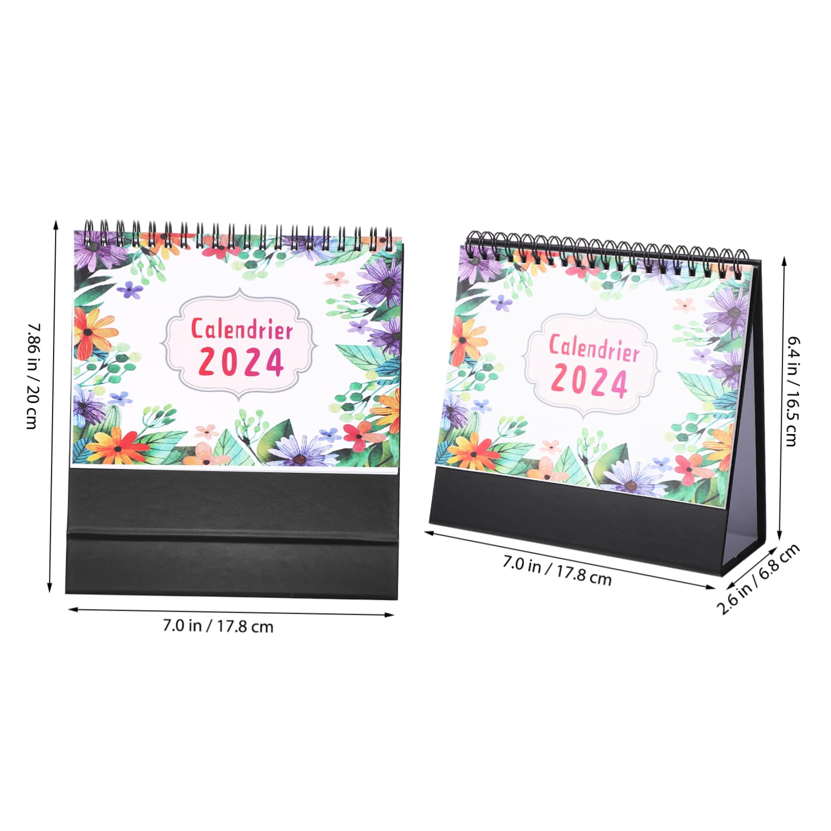 Didiseaon 4pezzi Calendario da Tavolo Design Due Spirali Accessorio da Ufficio per Casa Opzioni di Pianificazione Multifunzionali