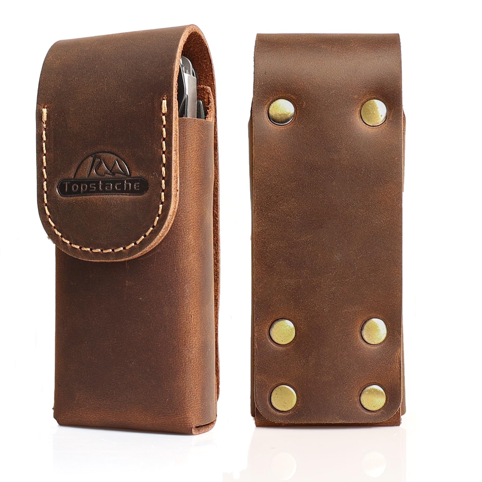 Photo 1 of Topstache Leather Multitool Sheath for Belt - Multitool Holster for Belt - Leather Multitool Pouch for Leatherman Surge - Leather Multitool Case - Belt Loop Leather Multitool Holder, Darkbrown
