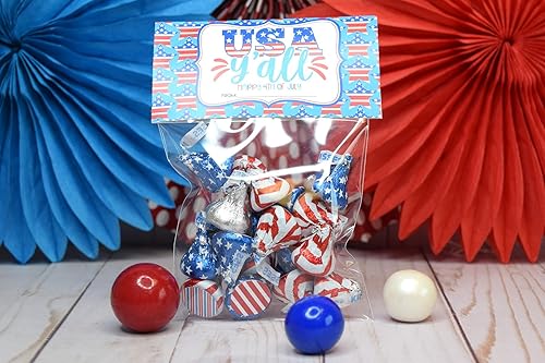 Miniatura 2 de Amanda Creation USA Y'all Happy 4th of July - Juego de 20 bolsas con 20 bolsas autoadhesivas también incluidas