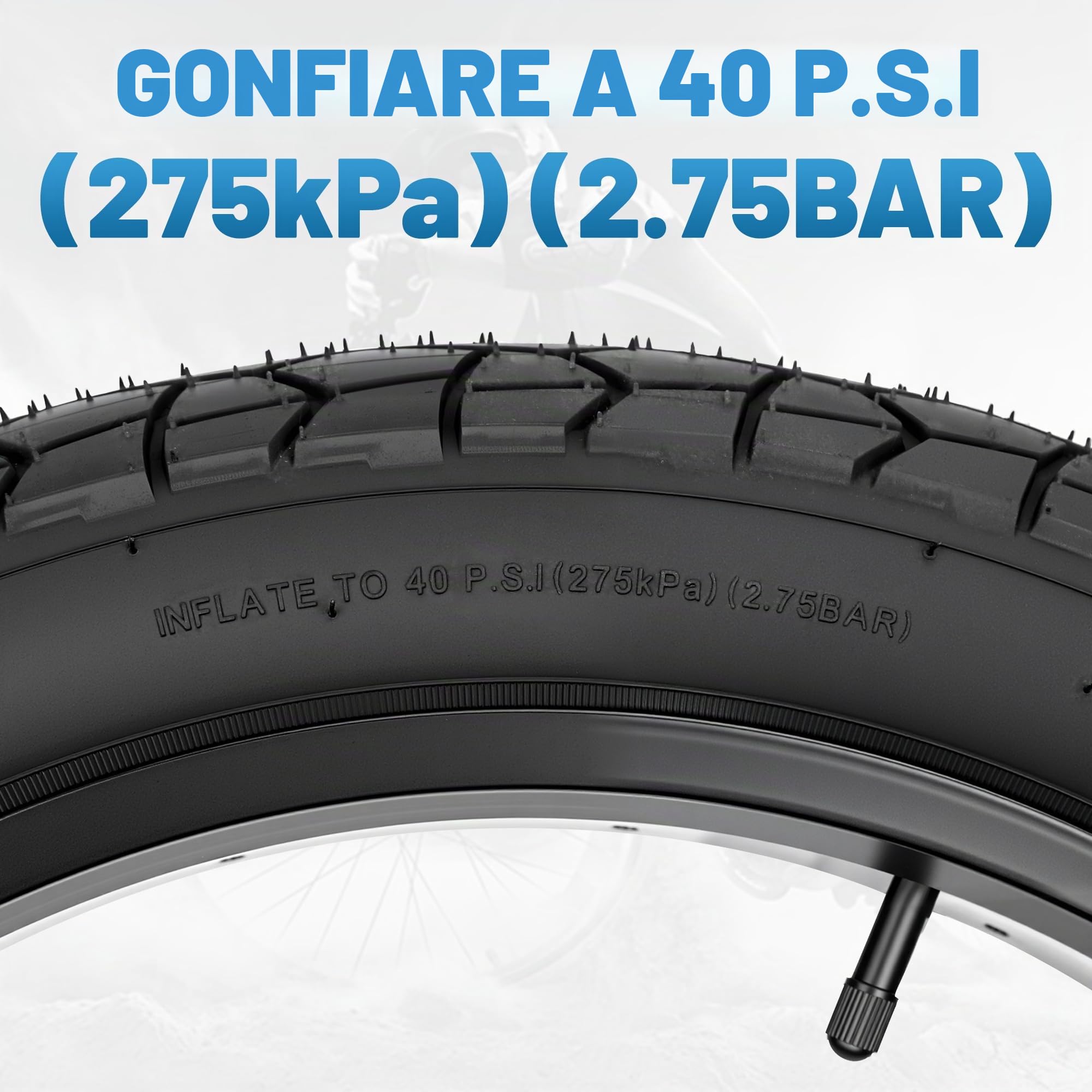 76-406 - Pneumatico per bicicletta elettrica, 20 x 3,0 pollici, 40 PSI 3.0, per bicicletta e mountain bike, neve