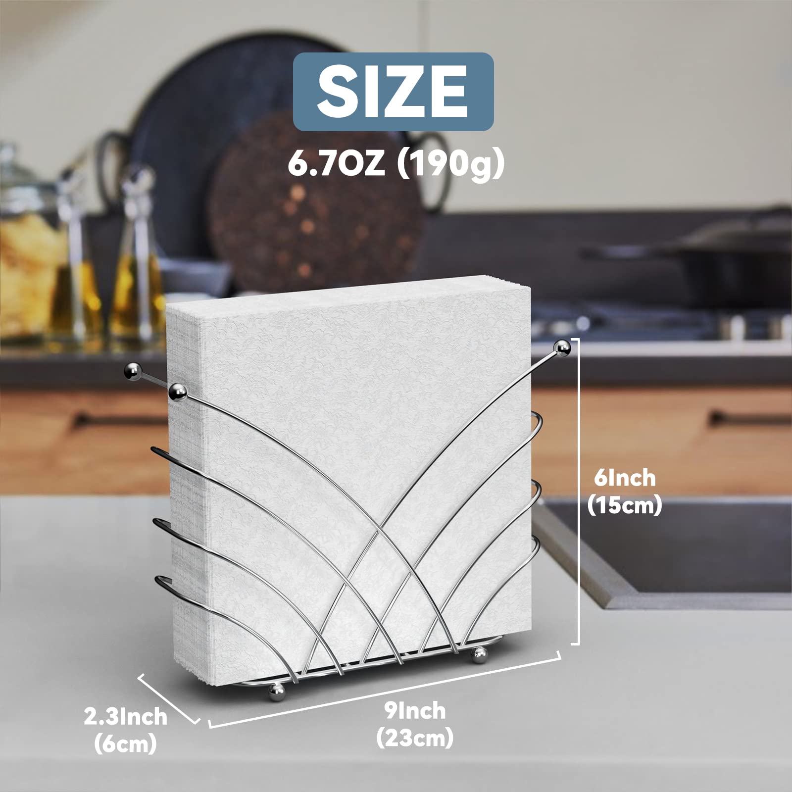 Silver Napkin Holder for Tables, Napkin Holders for Kitchen Stainless Steel Napkin Holders Modern Serviette Holder, Servilleteros Para Mesas