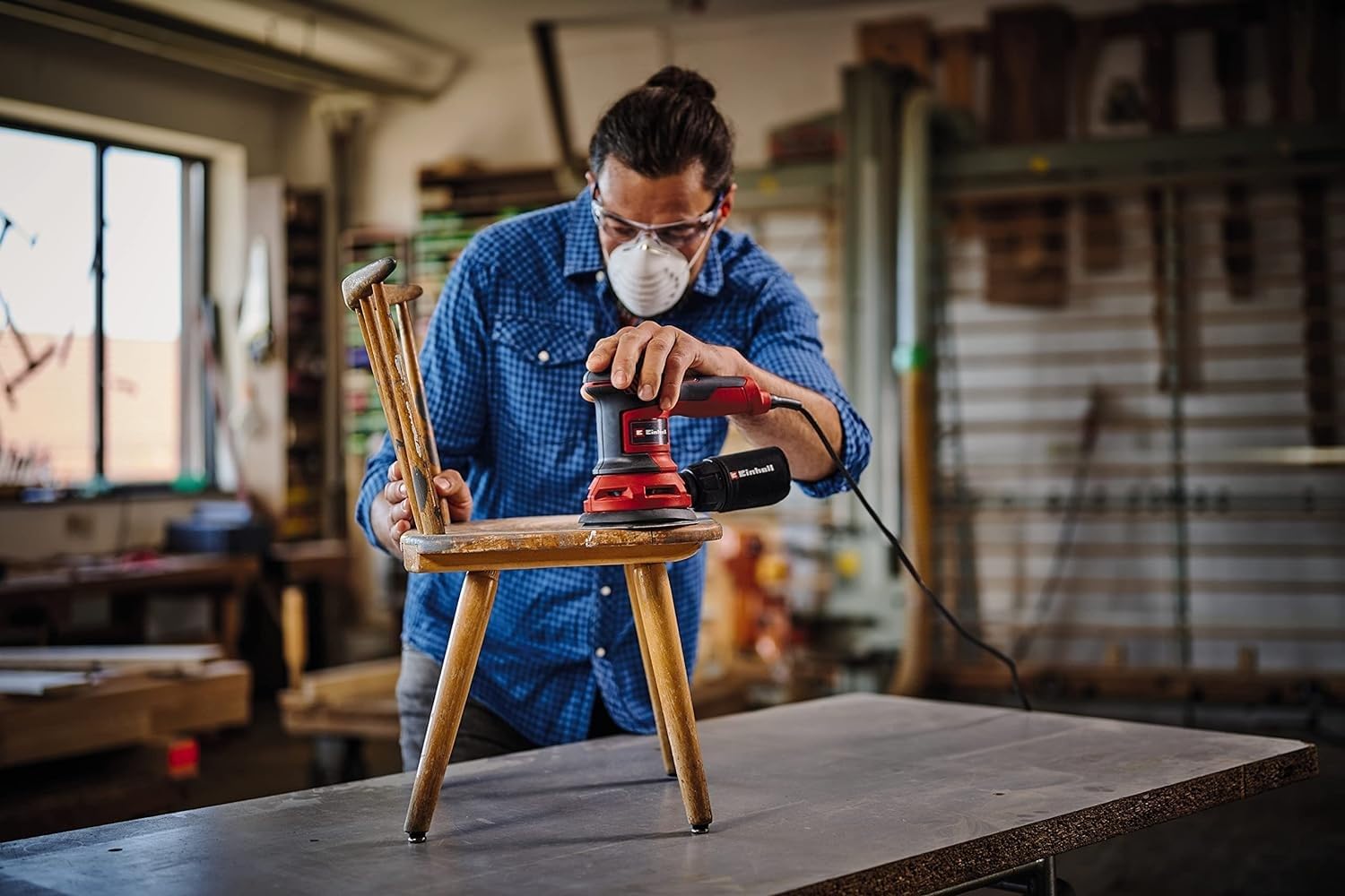 Einhell Ponceuse excentrique TC-RS 425 E (425 W, Ø 125 mm, vitesse max. 26 000 oscillations/min) Livré avec 3 feuilles abrasives