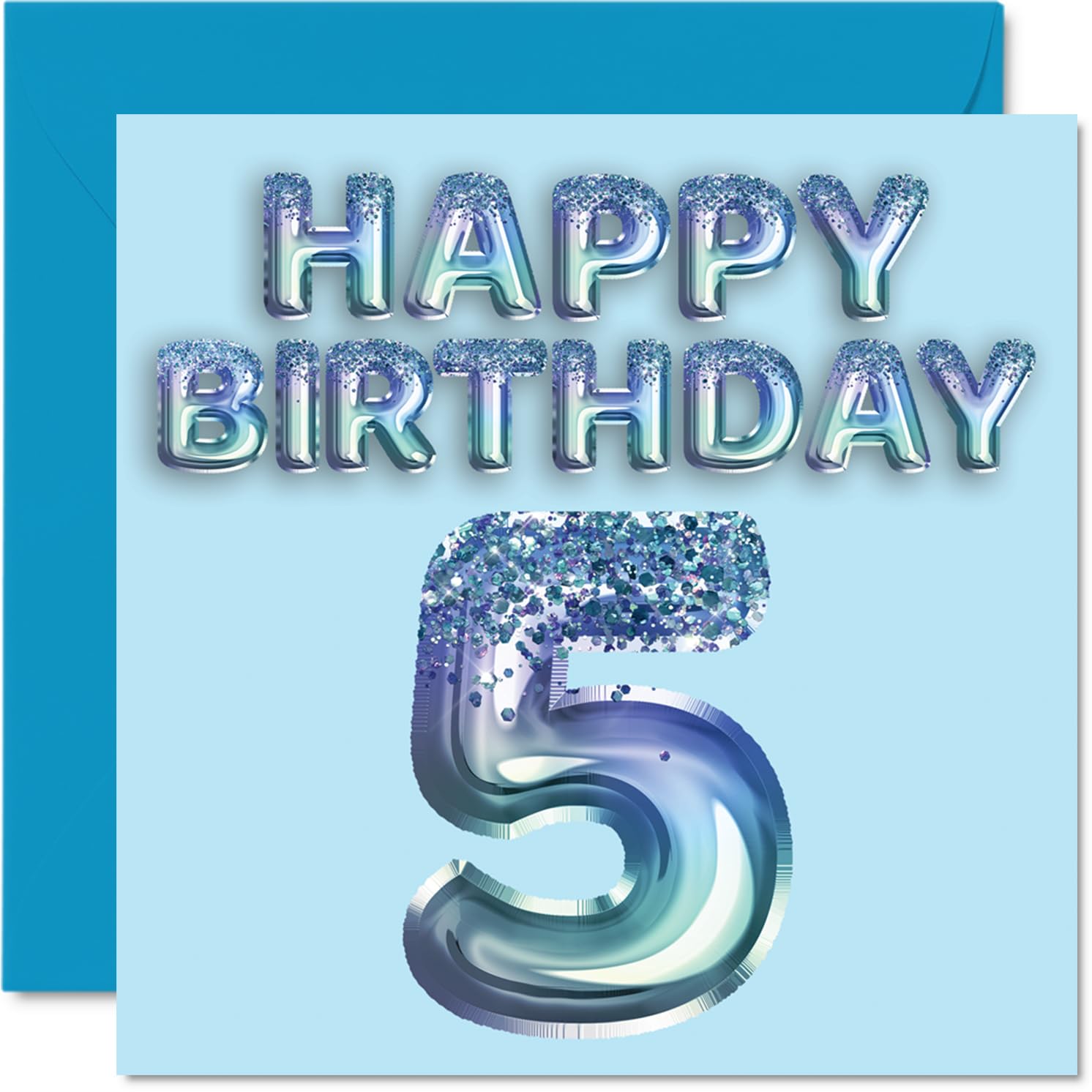 Amazon.com : Stuff4 5th Birthday Card for Boys - Blue